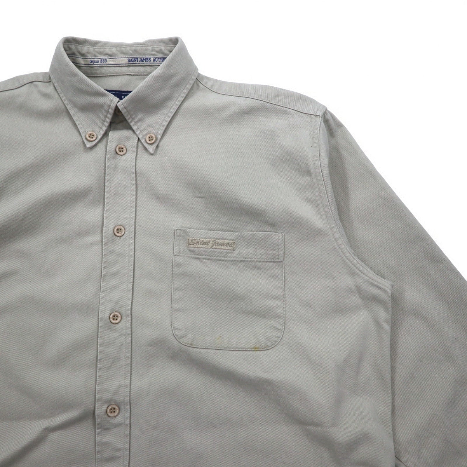 SAINT JAMES Camicia da lavoro in chino button-down M beige cotone