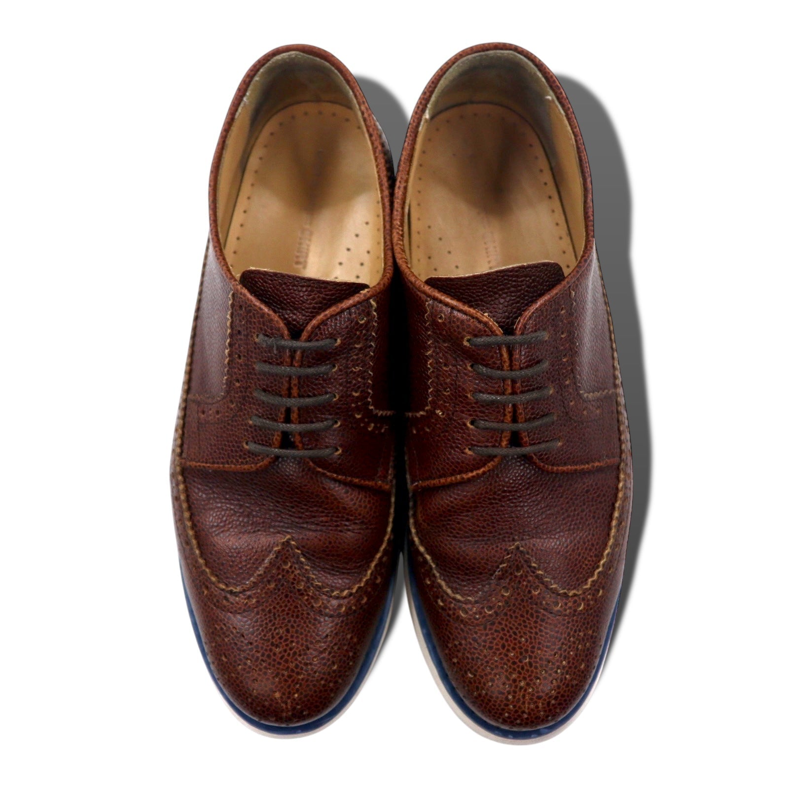 COMME des GARCONS SHIRT Scarpe stringate in pelle wingtip 27cm Marrone suola Vibram pelle stampata MORFLEX W19600 MORFLEX