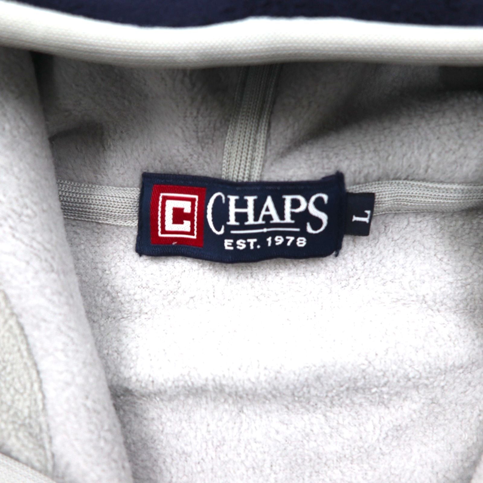 CHAPS RALPH LAUREN フルジップパーカー L ネイビー フリースライナー ポリエステル