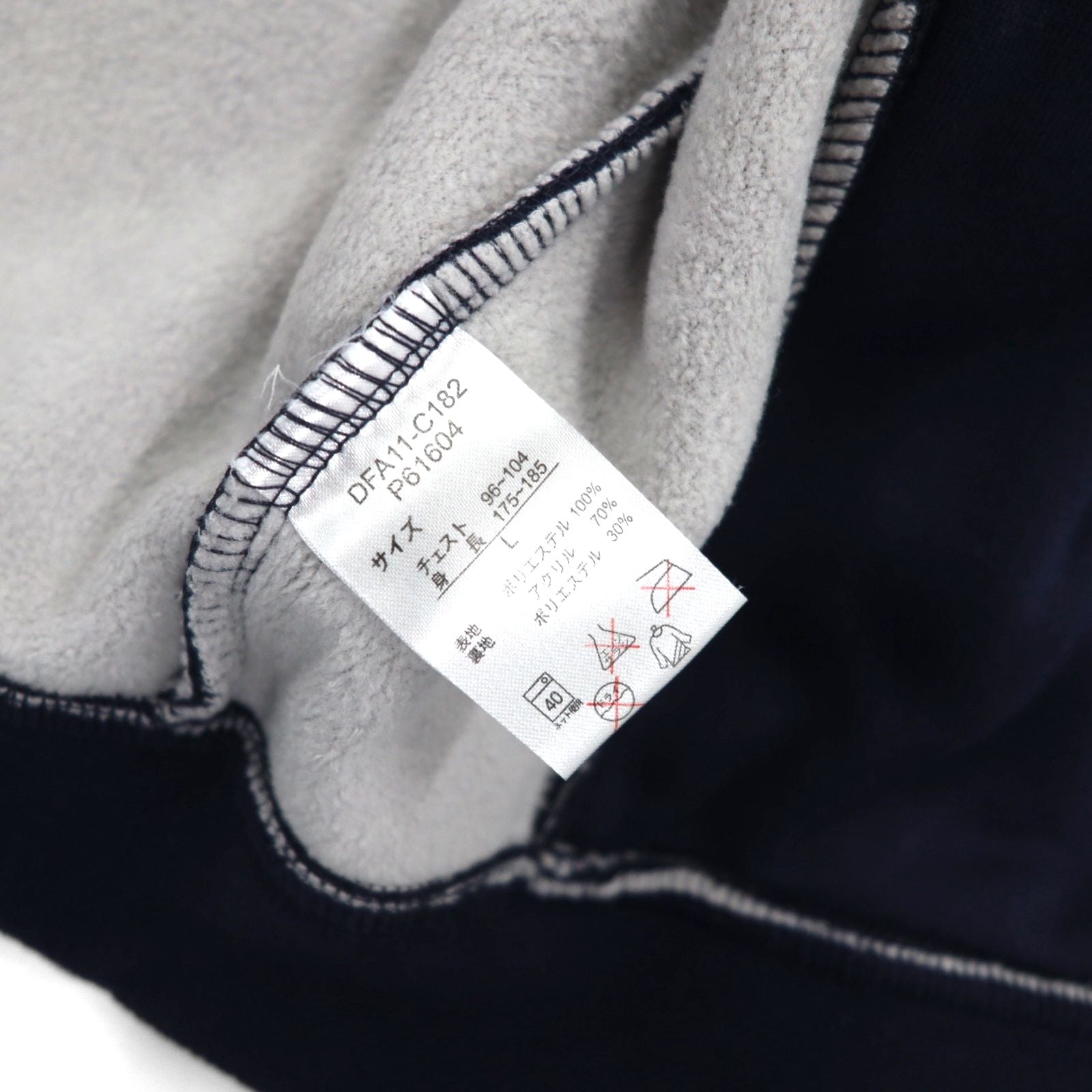 CHAPS RALPH LAUREN フルジップパーカー L ネイビー フリースライナー ポリエステル