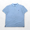 NAUTICA クラシックフィット ポロシャツ XL ブルー ボーダー CLASSIC FIT ワンポイントロゴ刺繍