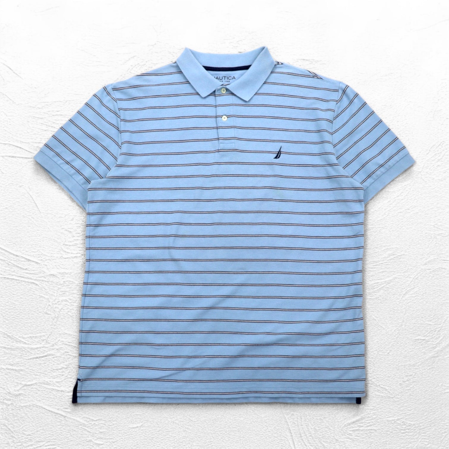 NAUTICA Classica Vestibilità Polo XL Blu a Righe CLASSIC FIT Logo Ricamato