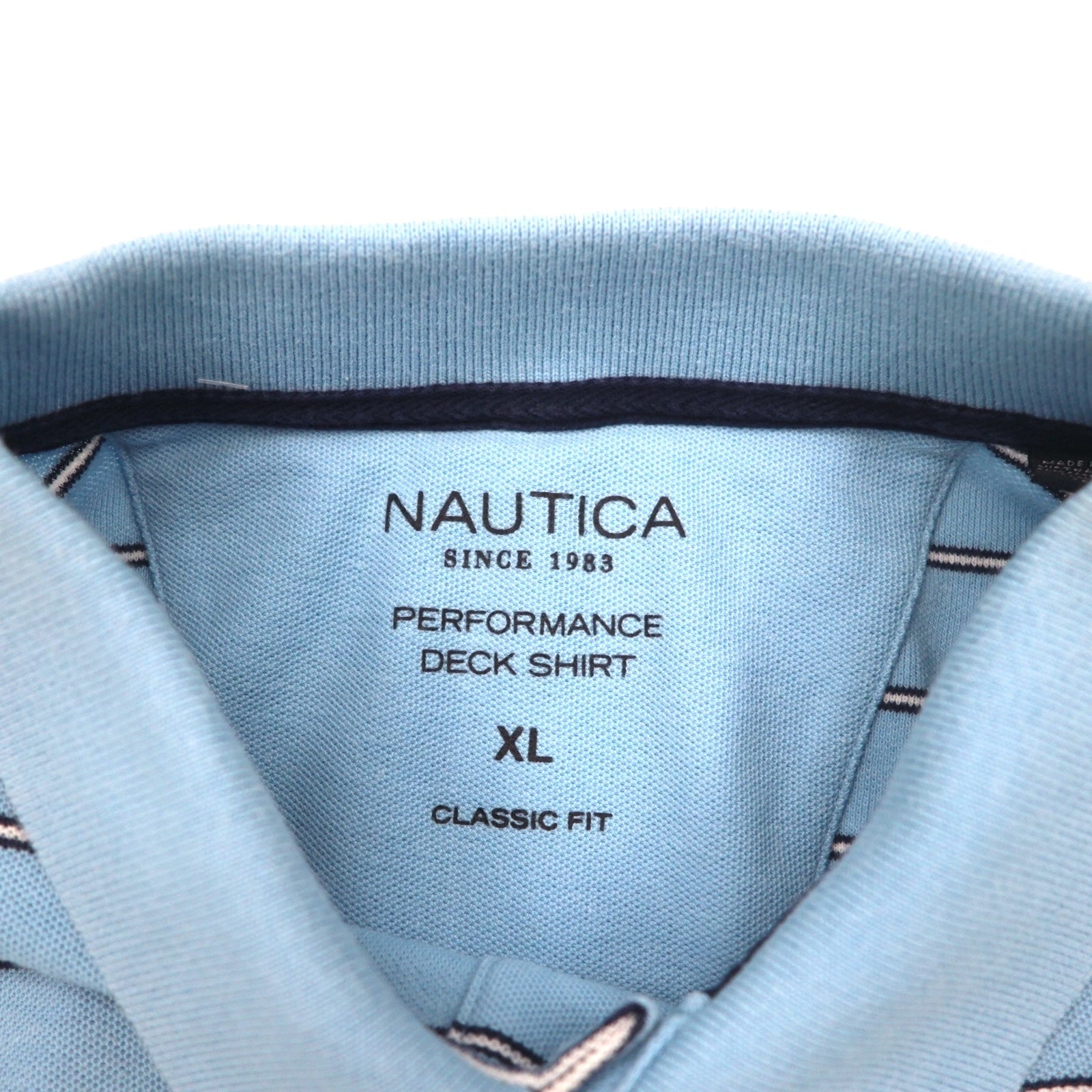 NAUTICA Classica Vestibilità Polo XL Blu a Righe CLASSIC FIT Logo Ricamato