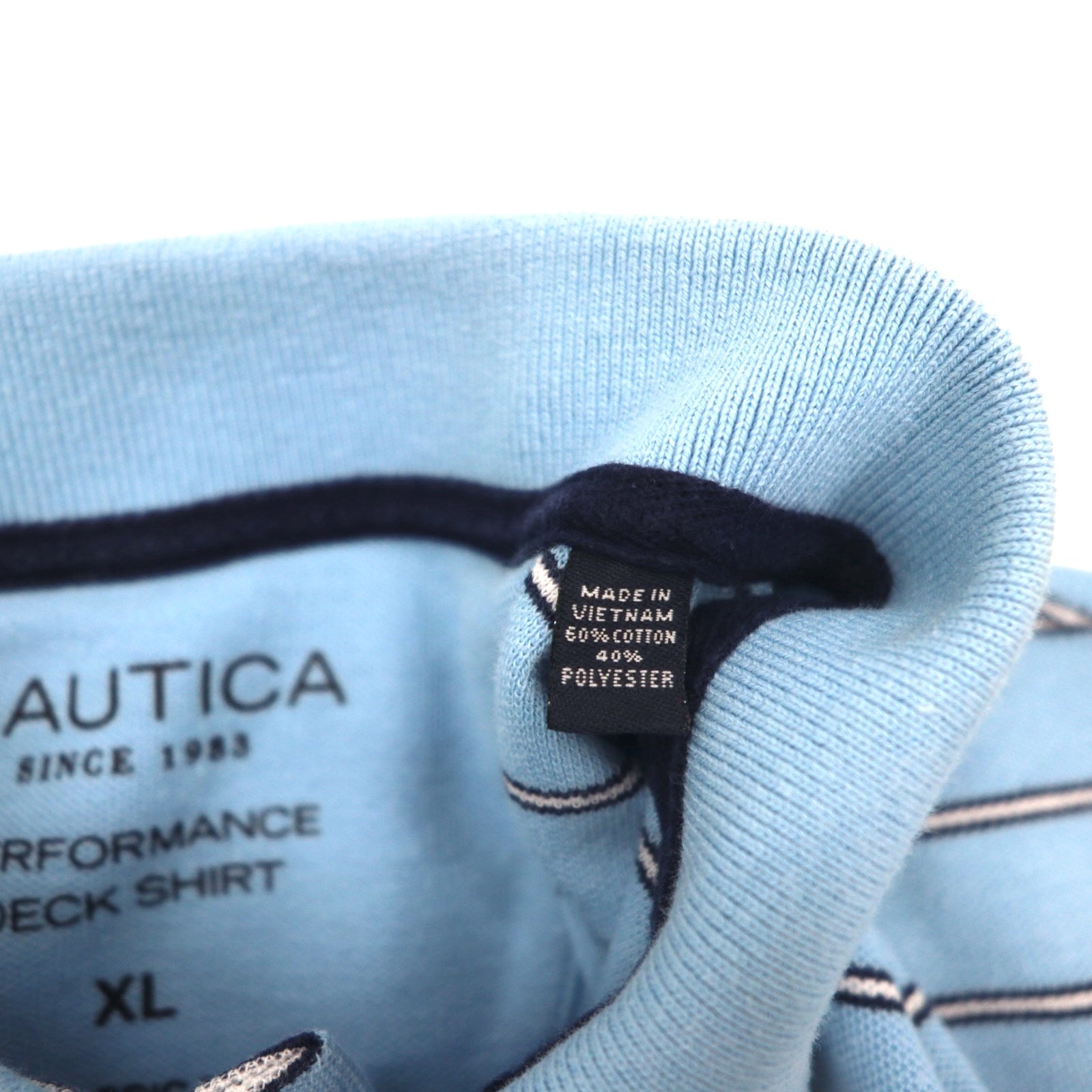 NAUTICA Classica Vestibilità Polo XL Blu a Righe CLASSIC FIT Logo Ricamato