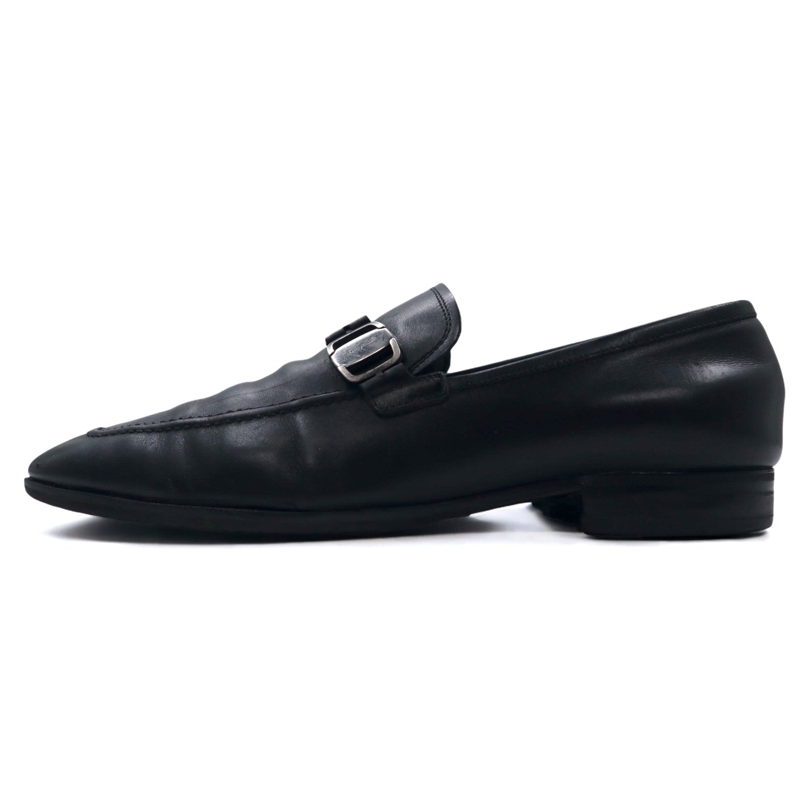 Salvatore Ferragamo Mocassini con morsetto Gancini Made in Italy 26cm Neri in pelle 49VF 54959