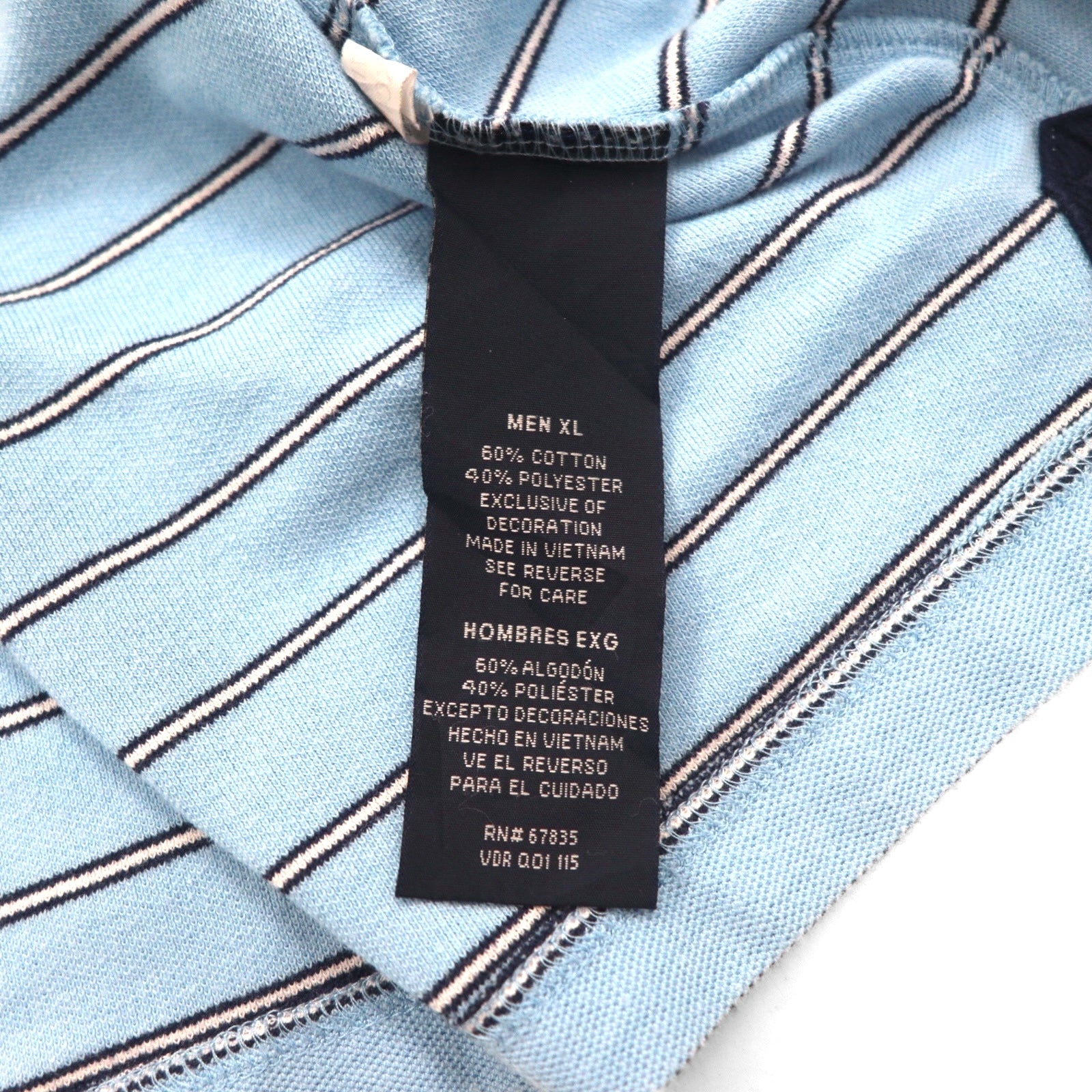 NAUTICA Classica Vestibilità Polo XL Blu a Righe CLASSIC FIT Logo Ricamato
