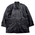 CAPPOTTO IN PELLE VINTAGE Anni '90, pelle di agnello, car coat, taglia M, marrone, pelle ovina, fodera trapuntata, coulisse
