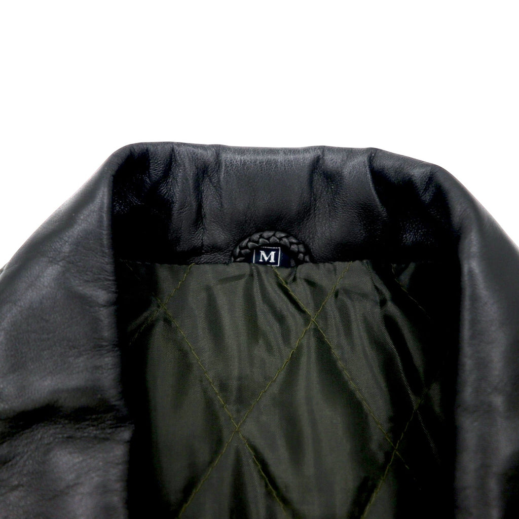 CAPPOTTO IN PELLE VINTAGE Anni '90, pelle di agnello, car coat, taglia M, marrone, pelle ovina, fodera trapuntata, coulisse