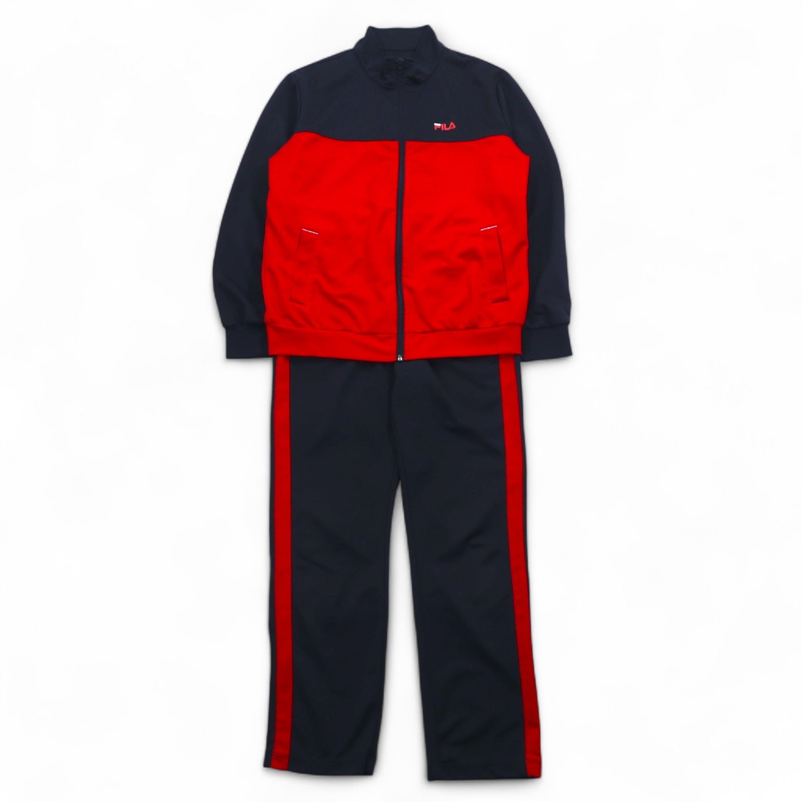 FILA Tuta Track Jacket Completo L Navy Rosso Poliestere