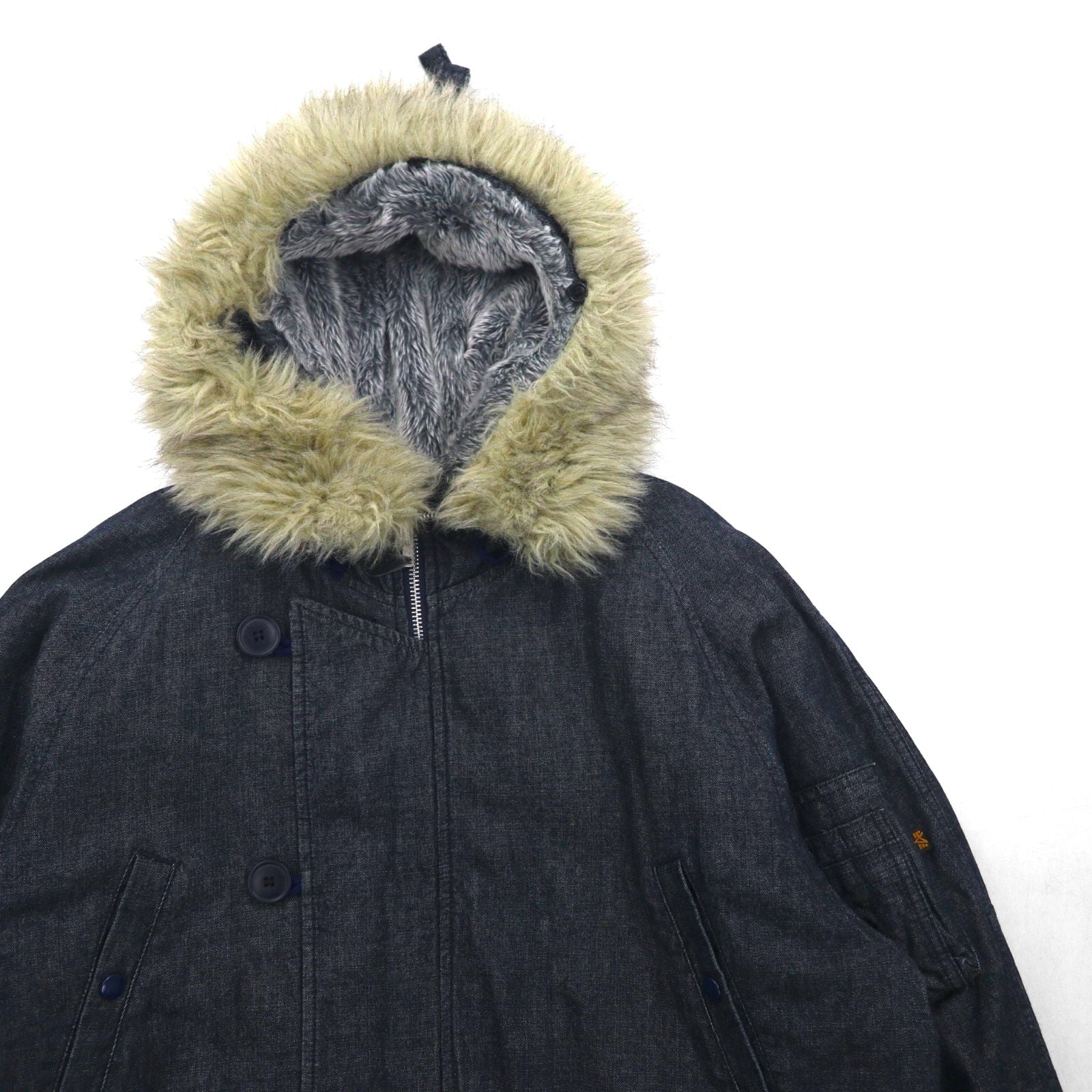 ALPHA INDUSTRIES N-3B デニム フライトジャケット XL ボアライナー 裏地 ファー着脱式