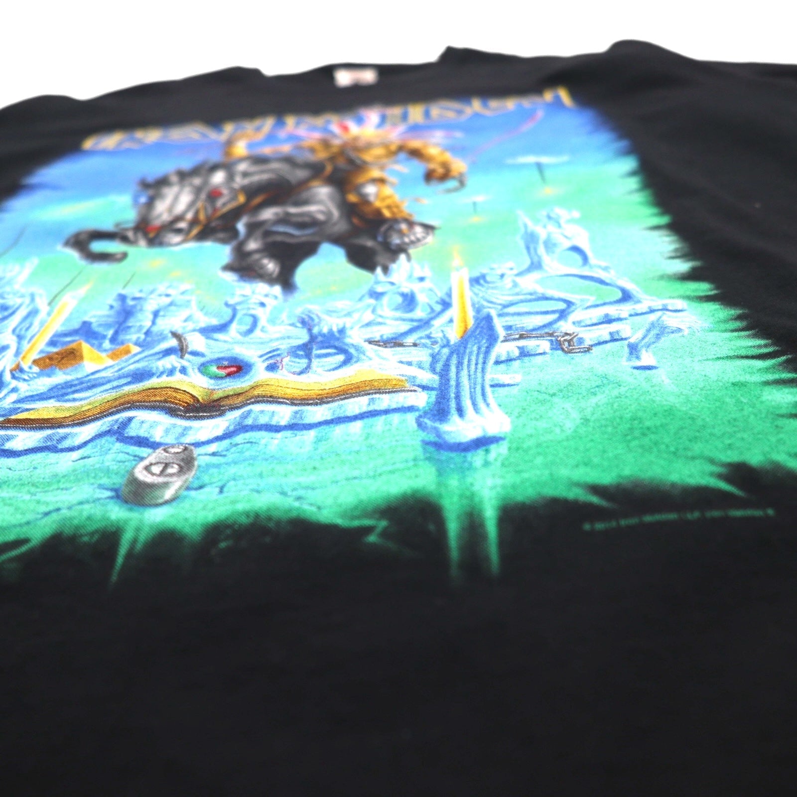 IRON MAIDEN T-shirt della band L nero stampa fronte-retro Union Jack FRUIT OF THE LOOM Made in Marocco