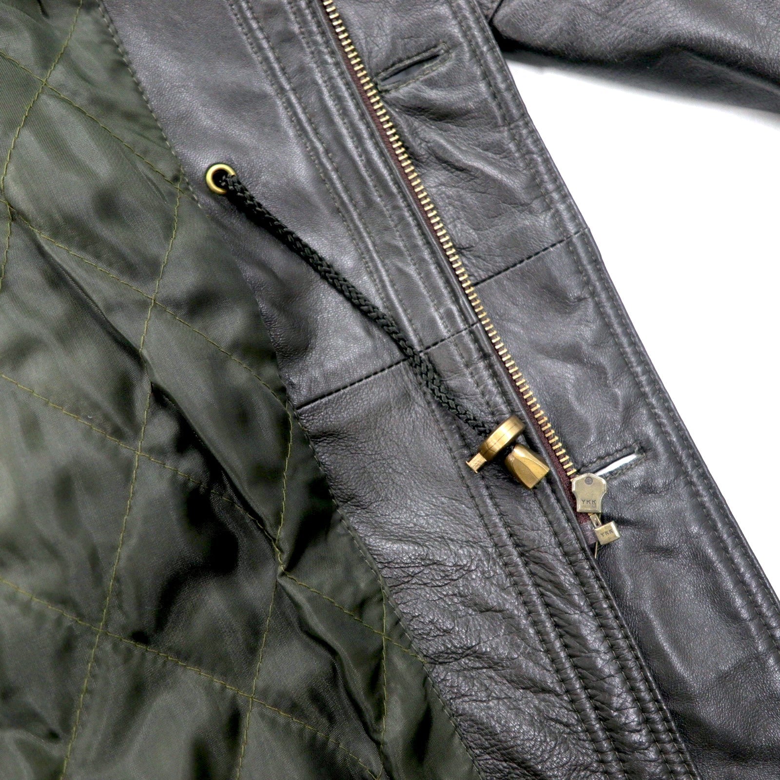 CAPPOTTO IN PELLE VINTAGE Anni '90, pelle di agnello, car coat, taglia M, marrone, pelle ovina, fodera trapuntata, coulisse