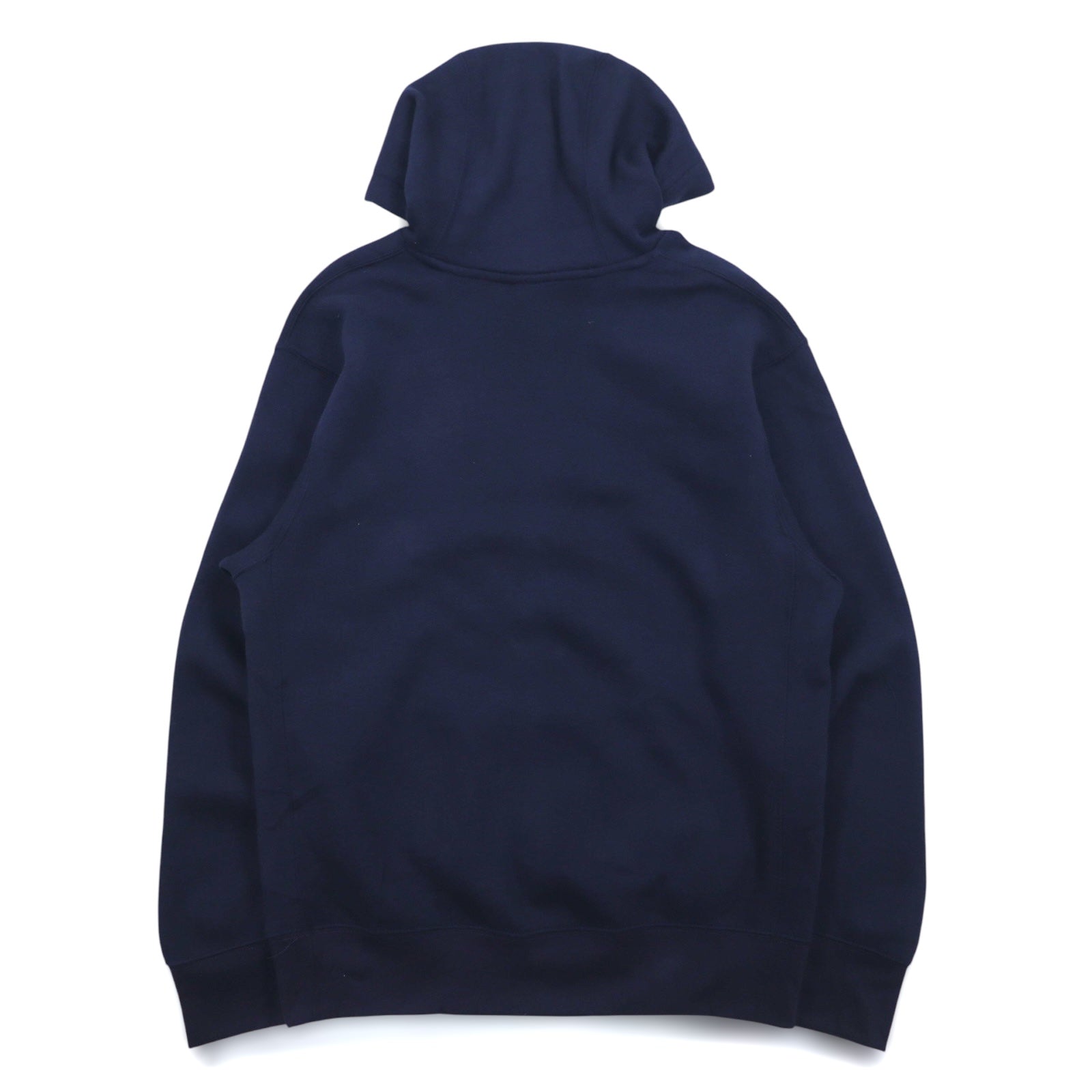 Felpa pullover con cappuccio NIKE con logo Swoosh stampato, taglia L, blu navy, NSW CLUB HOODIE BV2973-410, Made in Pakistan, mai usata