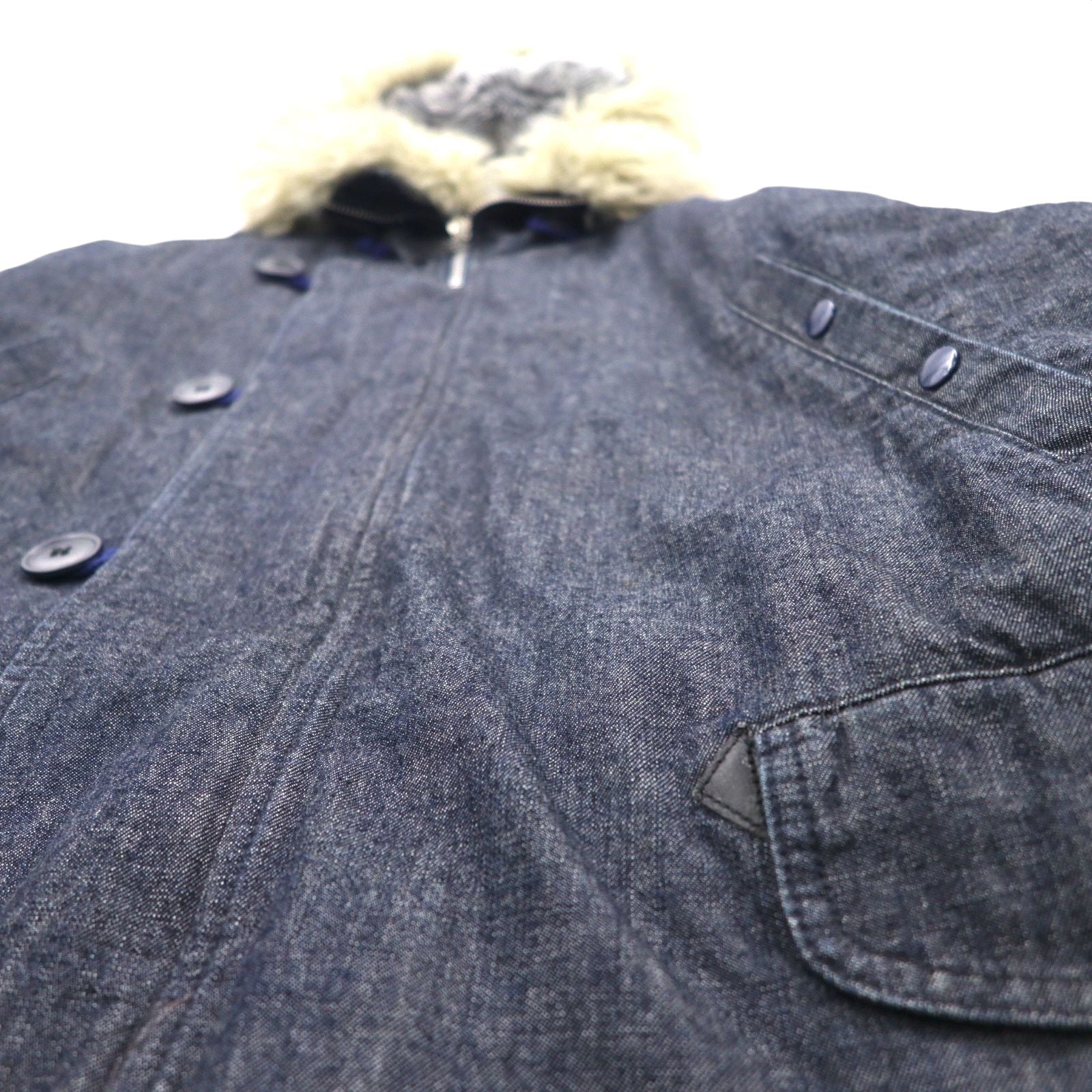 ALPHA INDUSTRIES N-3B デニム フライトジャケット XL ボアライナー 裏地 ファー着脱式