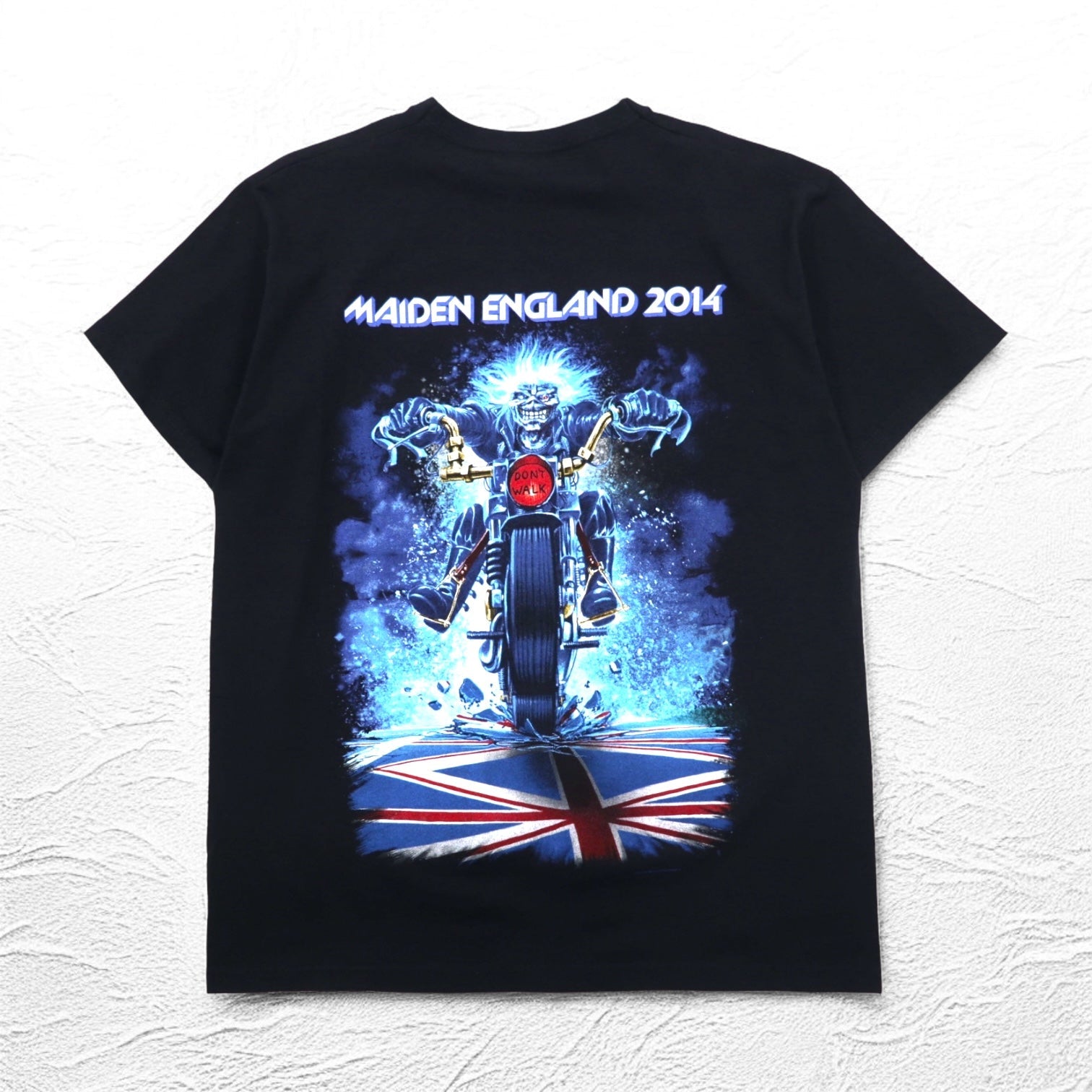 IRON MAIDEN T-shirt della band L nero stampa fronte-retro Union Jack FRUIT OF THE LOOM Made in Marocco