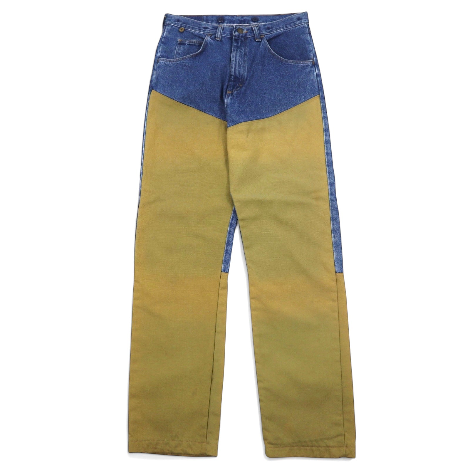 Wrangler anni '90, made in USA, RUGGED WEAR, pantaloni in denim da caccia con doppie ginocchia, 33, blu, inserti in cotone e nylon, 33104RI