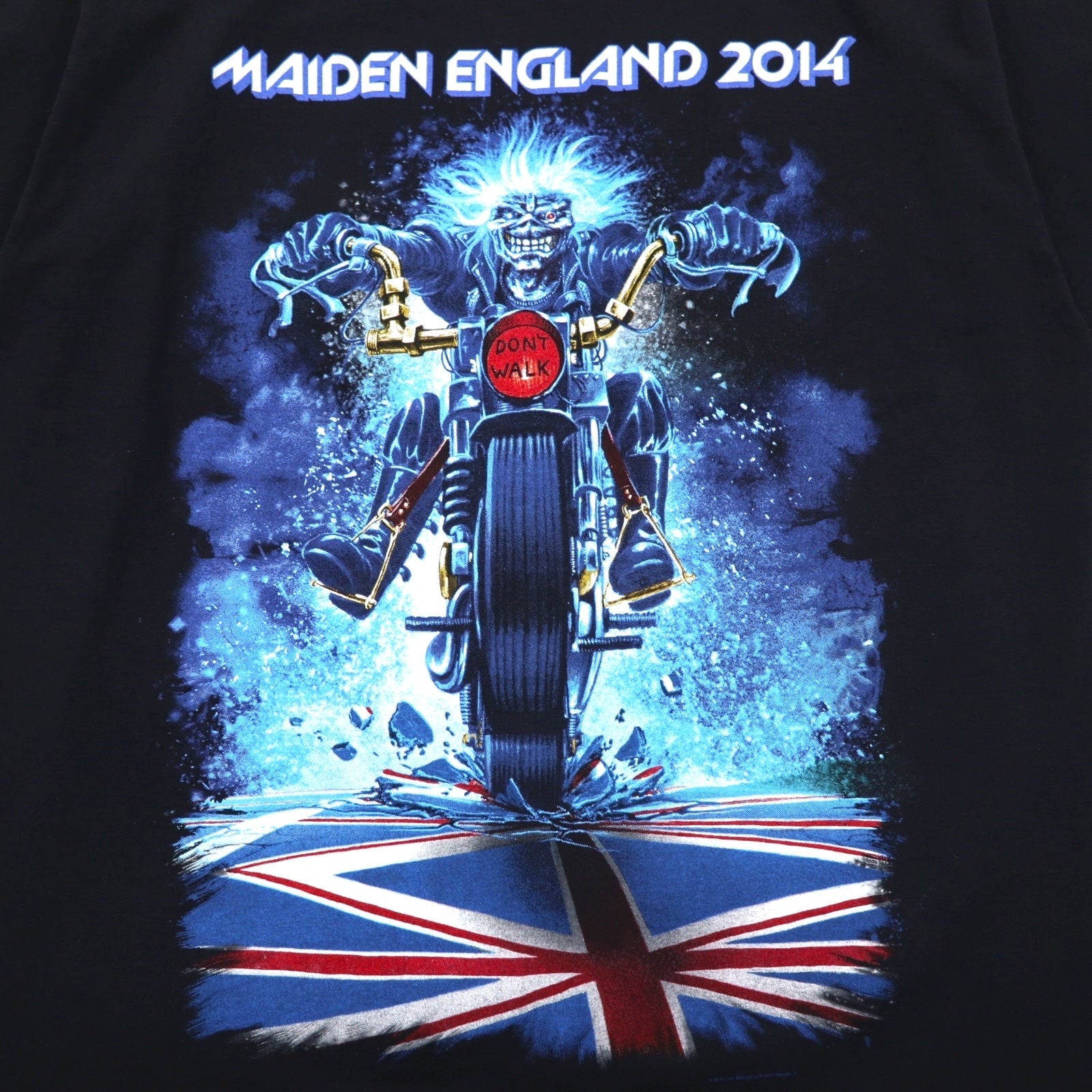 IRON MAIDEN T-shirt della band L nero stampa fronte-retro Union Jack FRUIT OF THE LOOM Made in Marocco