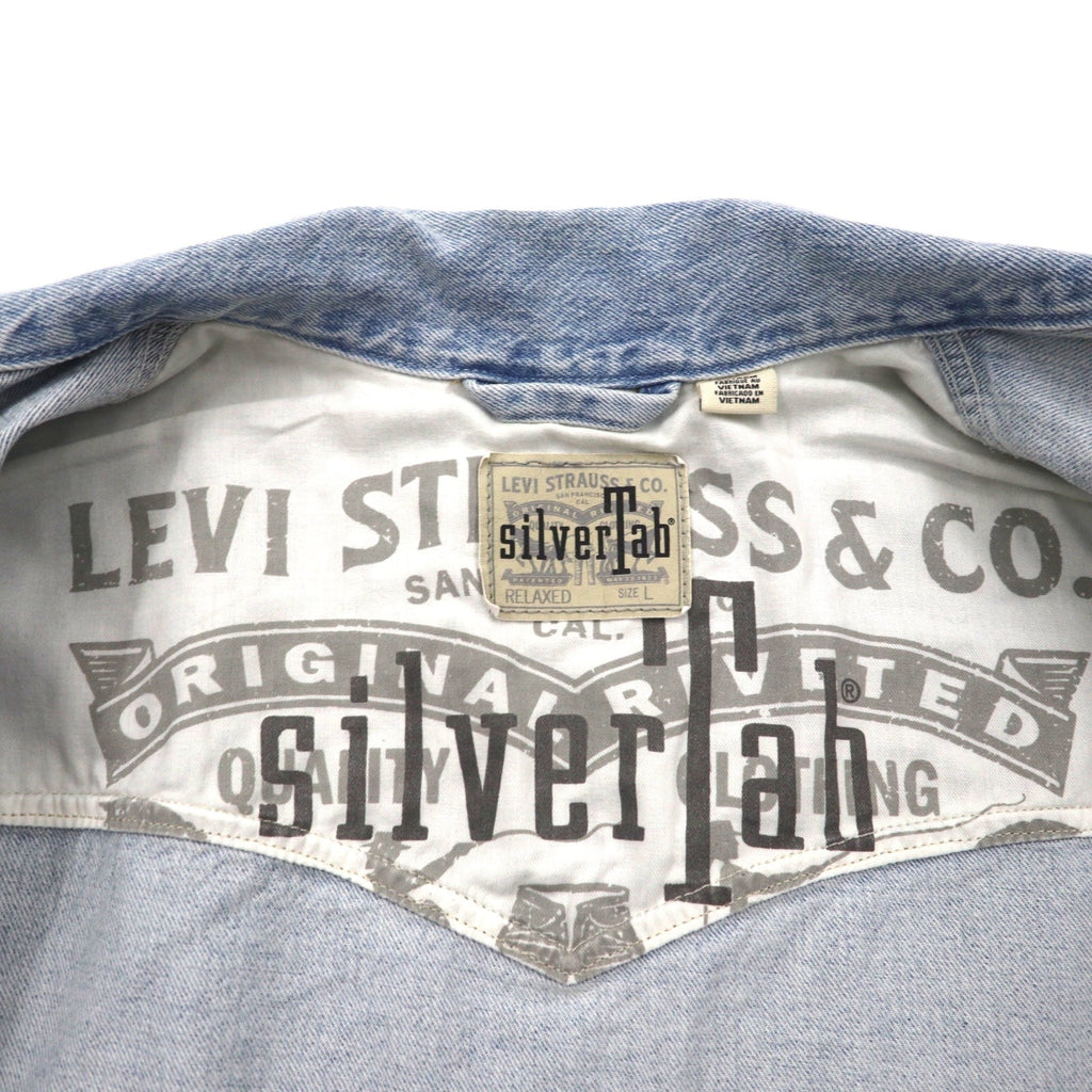 Levi's SILVER TAB SilverTab RELAXED Trucker Jacket Giacca di jeans L Indaco Azzurro Bicolore HEART IS GOOD A31790005