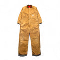 Carhartt, tuta intera imbottita in duck degli anni '70, made in USA, taglia L, color cammello, fodera trapuntata, cerniera GRIPPER ZIPPER 996QZ