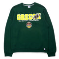 Felpa RUSSELL ATHLETIC M verde cotone ricamato felpato OREGON BCS NATIONAL CHAMPIONSHIP