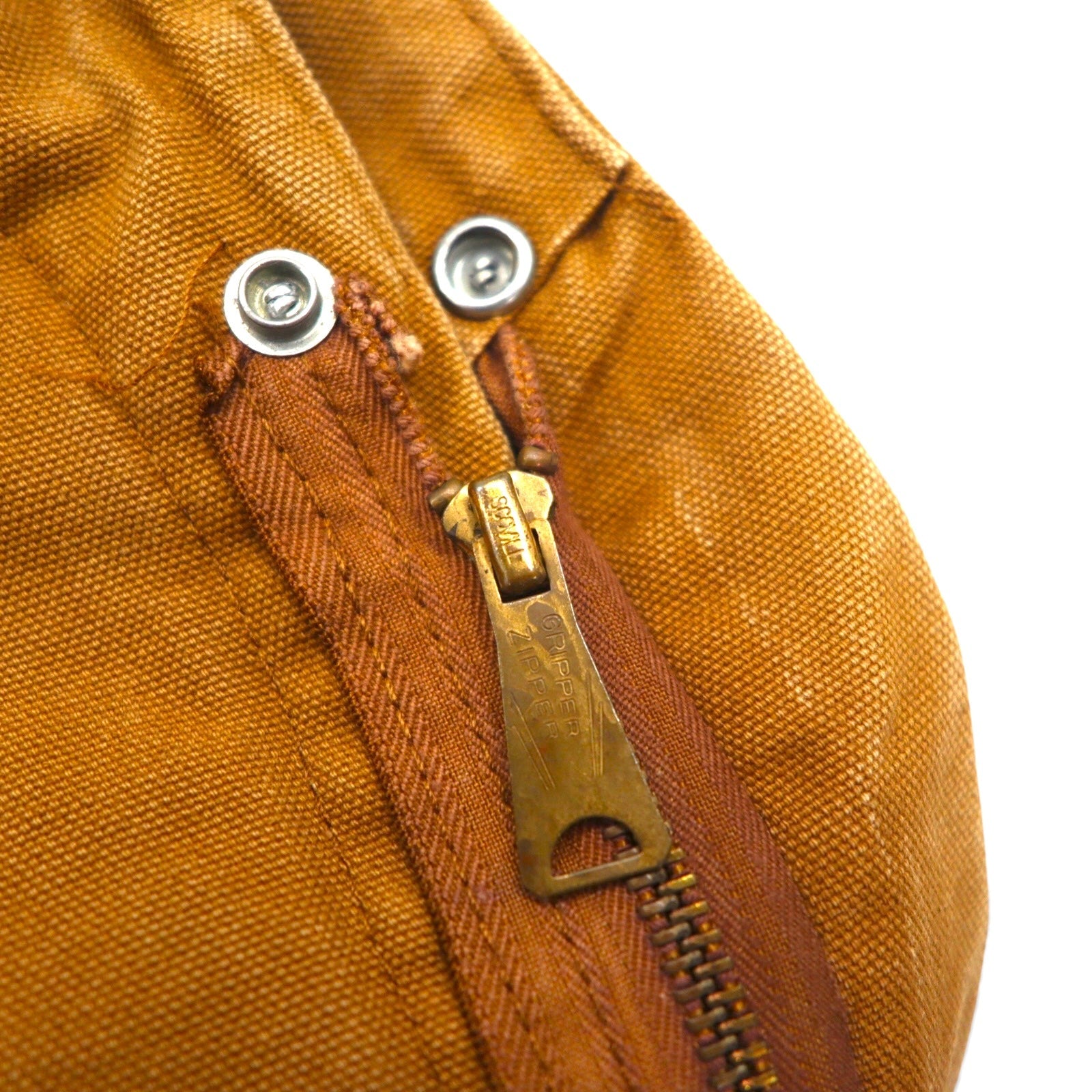 Carhartt, tuta intera imbottita in duck degli anni '70, made in USA, taglia L, color cammello, fodera trapuntata, cerniera GRIPPER ZIPPER 996QZ