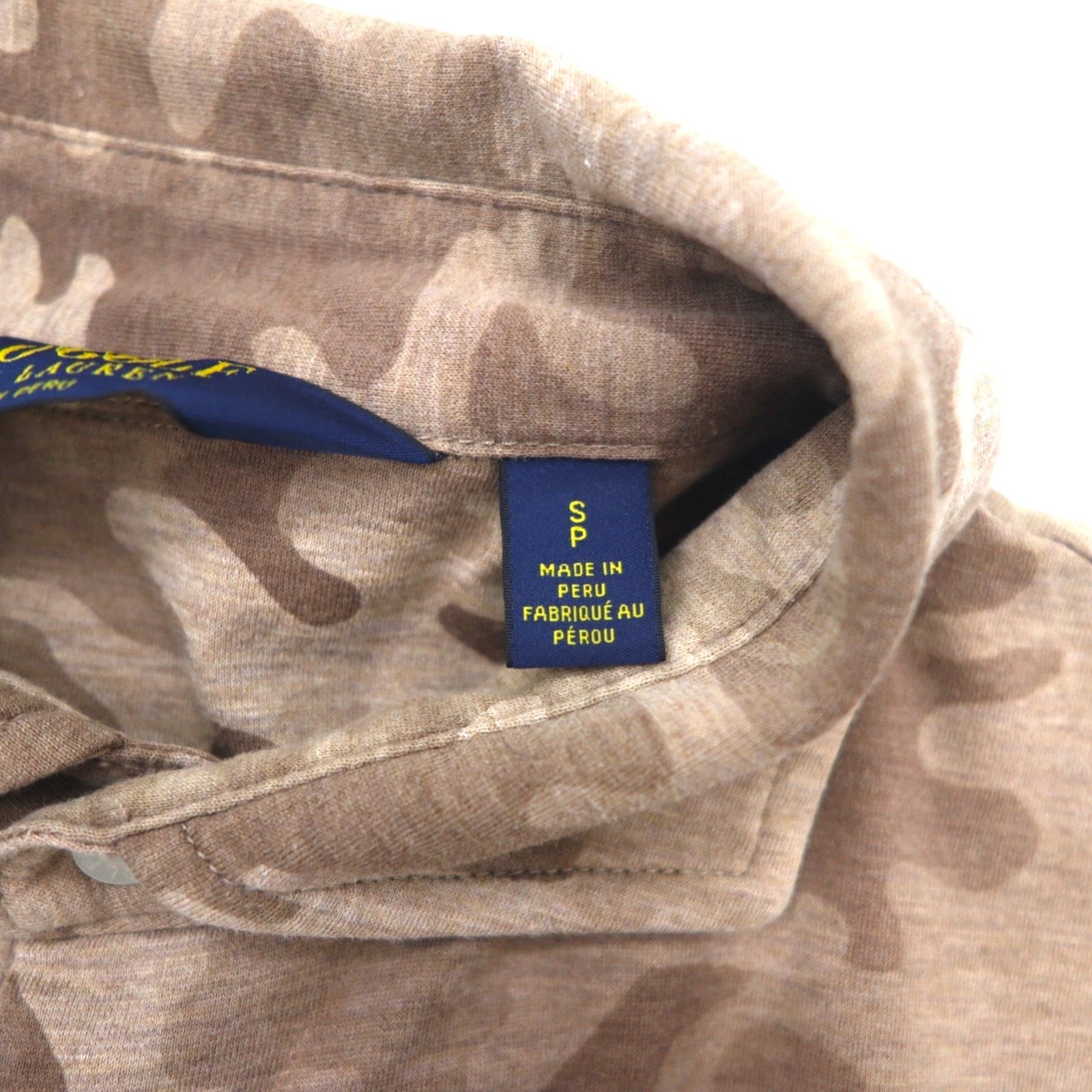 POLO GOLF RALPH LAUREN ポロシャツ S ブラウン カモフラ スモールポニー刺繍 ペルー製