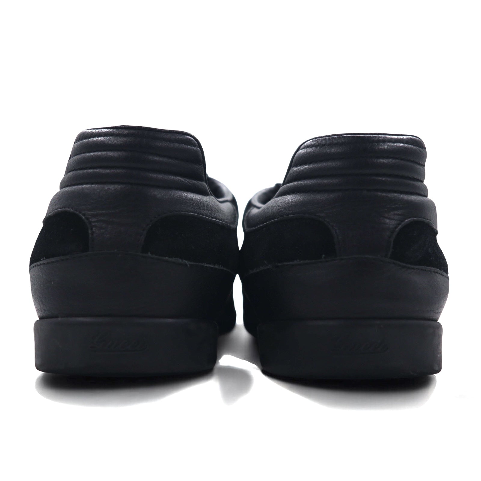 GUCCI Made in Italy German Trainer Sneakers in Pelle 26.5cm Nero Scamosciato 317052