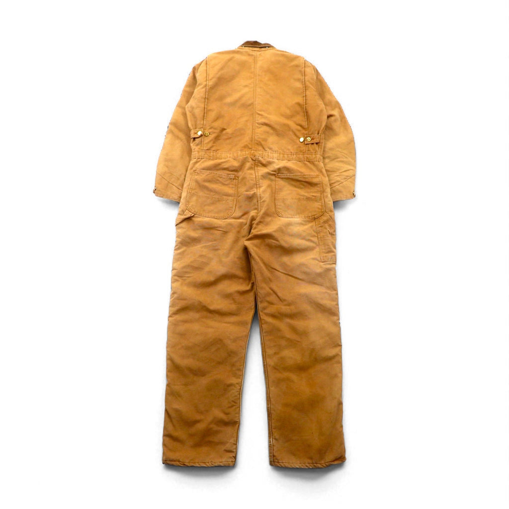 Carhartt, tuta intera imbottita in duck degli anni '70, made in USA, taglia L, color cammello, fodera trapuntata, cerniera GRIPPER ZIPPER 996QZ