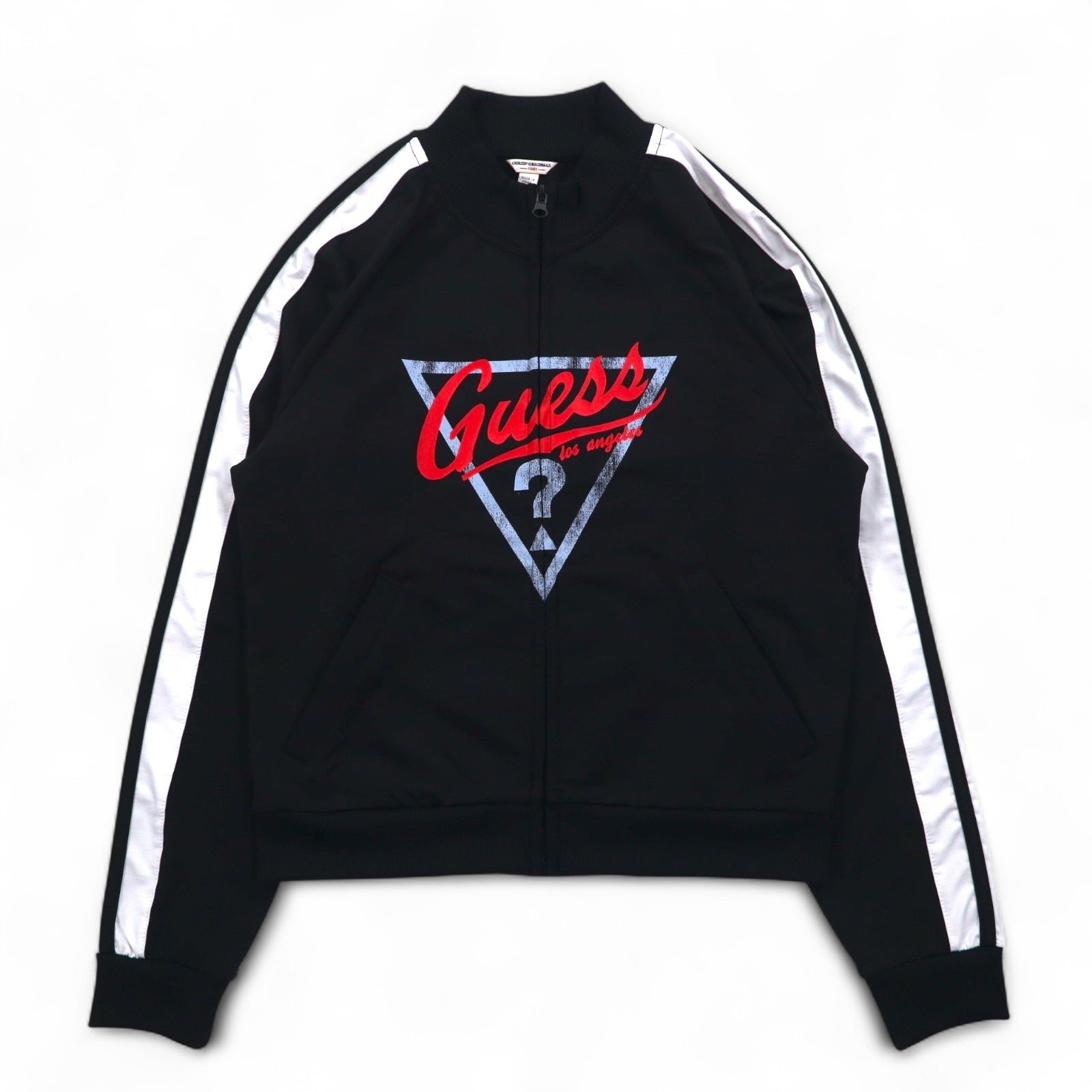 GUESS ORIGINALS Track Jacket Tuta Sportiva M Nera Strisce Laterali Stampa Logo