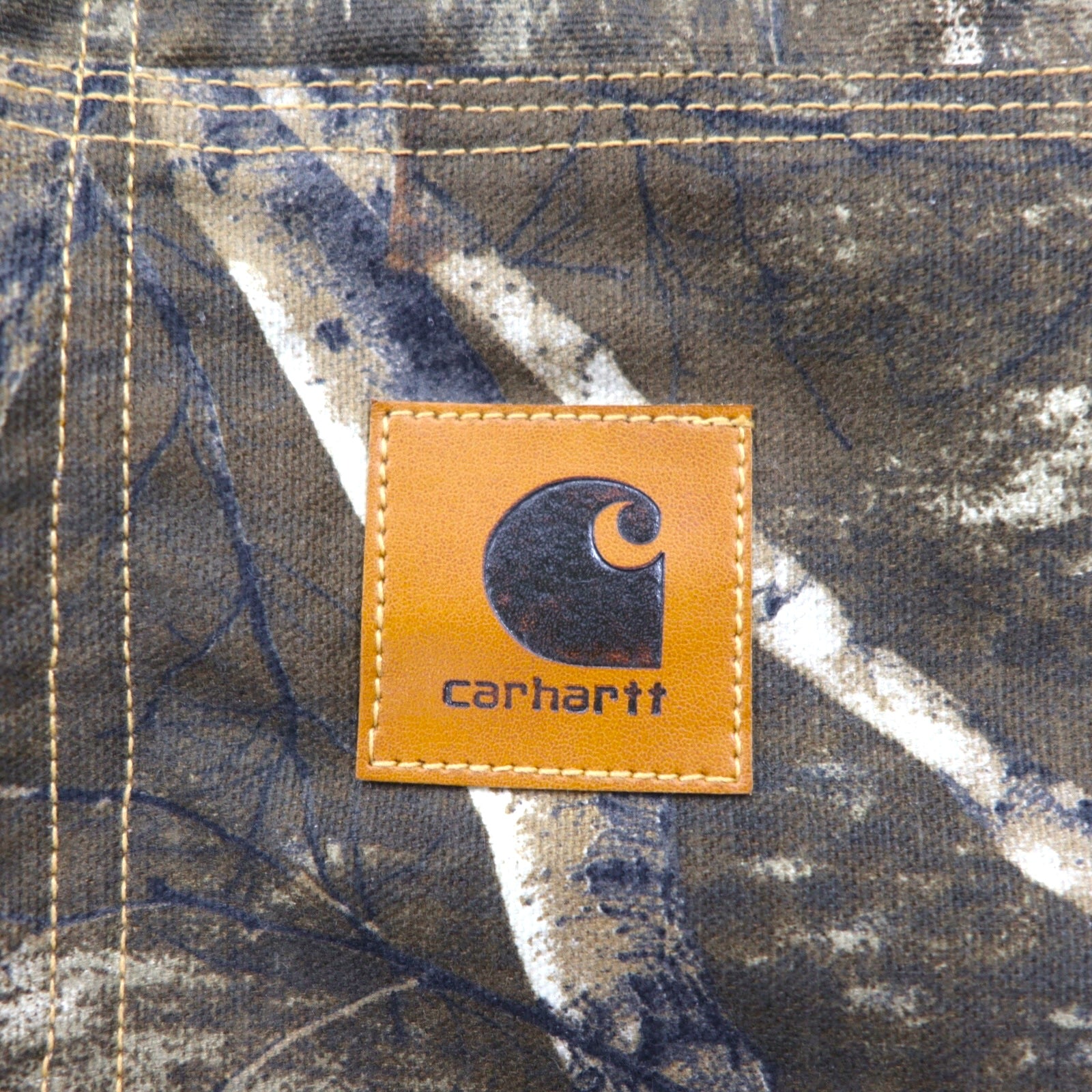 Carhartt, rielaborato, riassemblato, mimetica Real Tree, giacca Active, felpa con cappuccio, taglia L, kaki, cotone