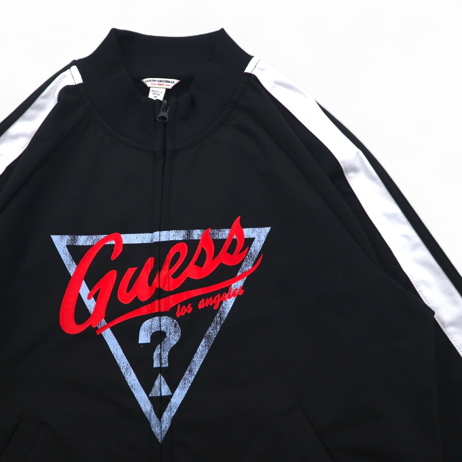 GUESS ORIGINALS Track Jacket Tuta Sportiva M Nera Strisce Laterali Stampa Logo