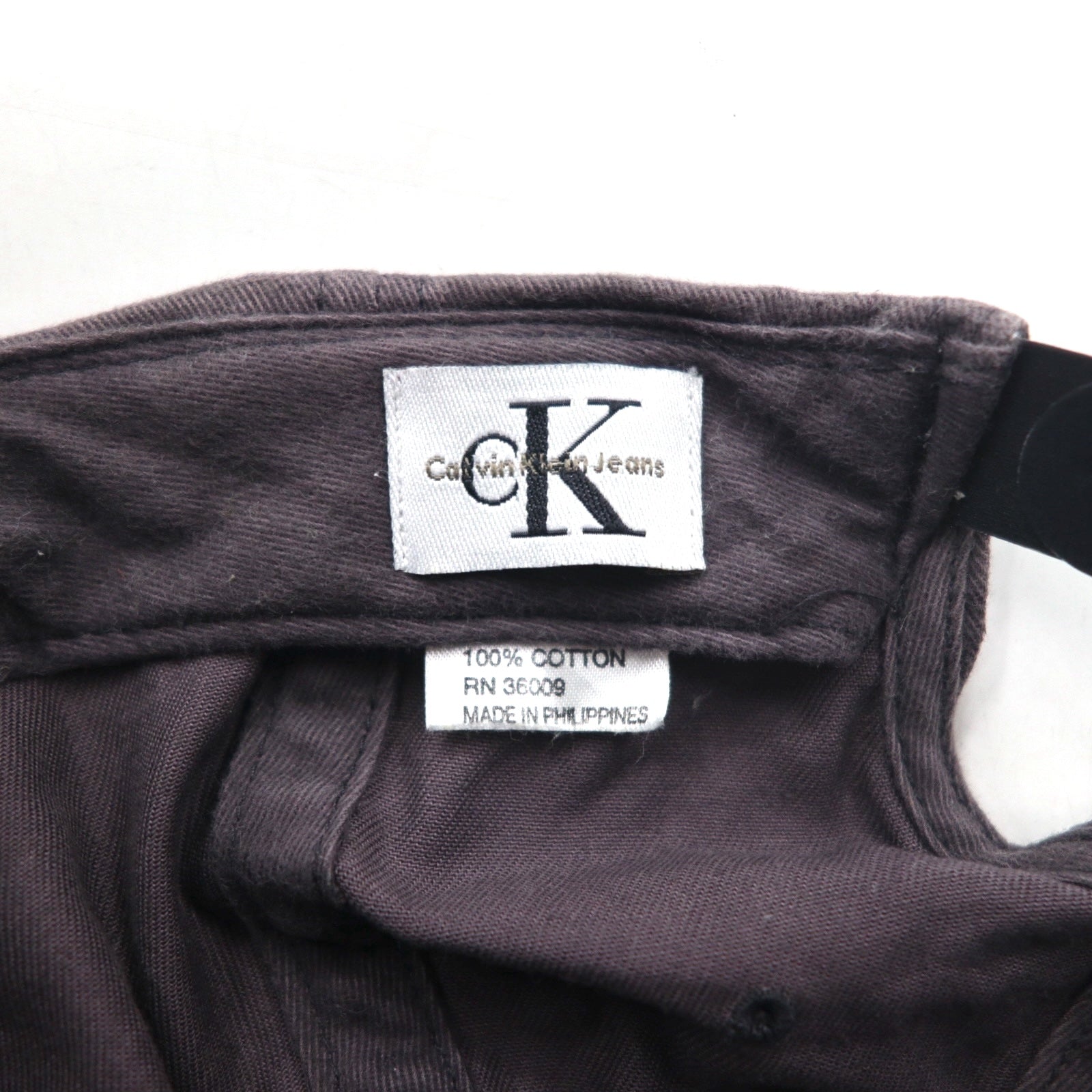 Calvin Klein Cappellino snapback anni '90, taglia unica, colore nero, in cotone con logo CK ricamato