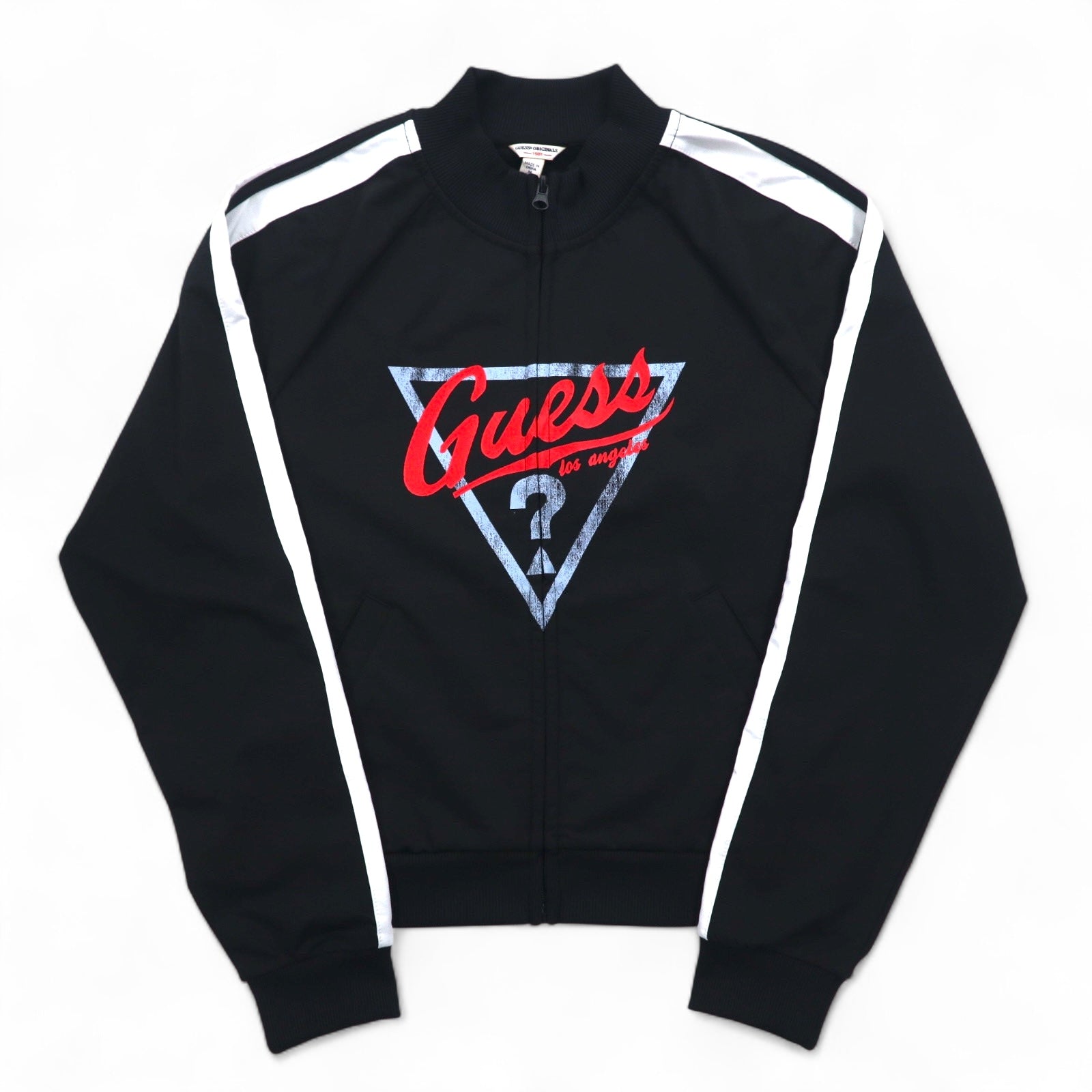 GUESS ORIGINALS Track Jacket Tuta Sportiva M Nera Strisce Laterali Stampa Logo