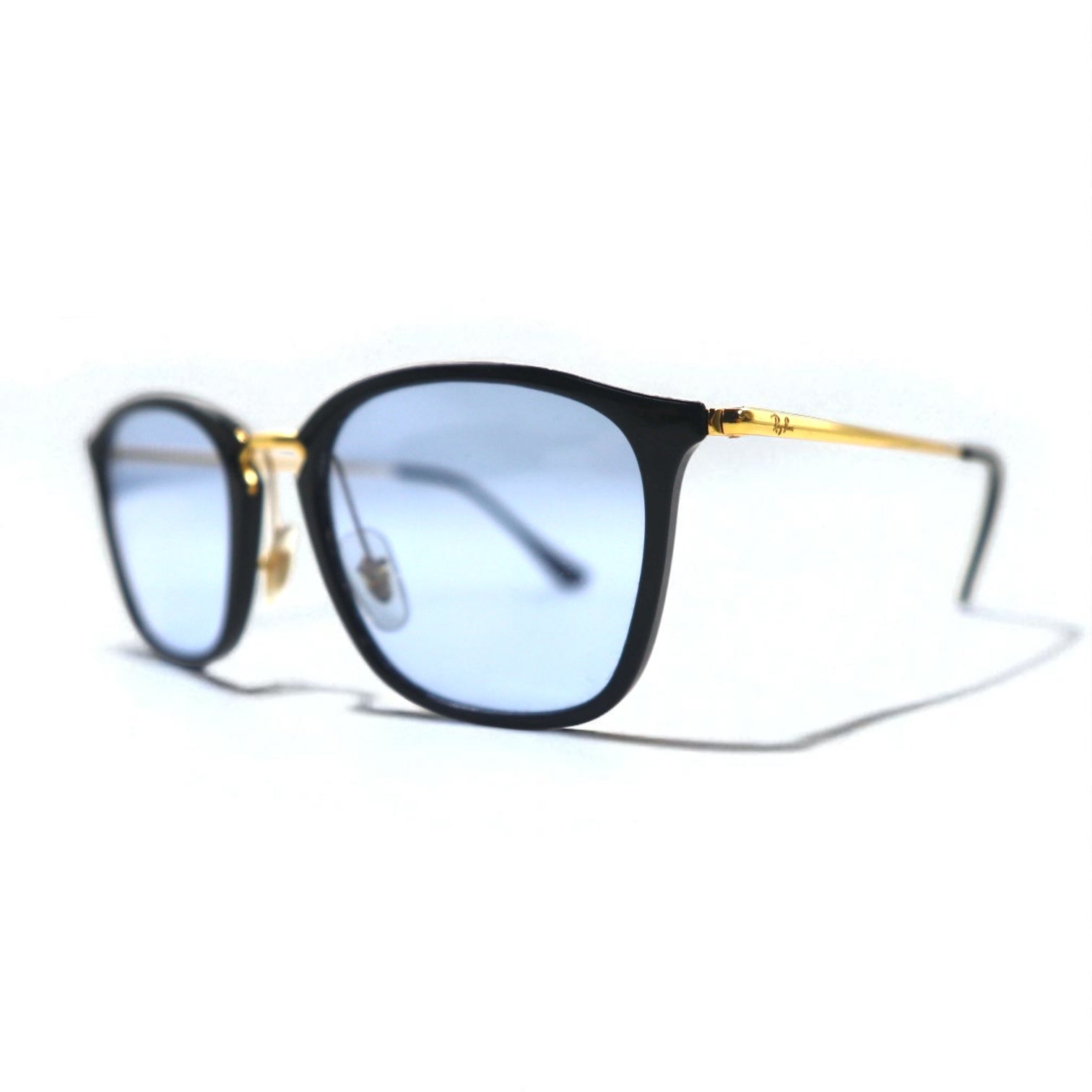 Occhiali da sole quadrati Ray-Ban, nero/oro, lenti colorate, RB7164 2000 52-20 150