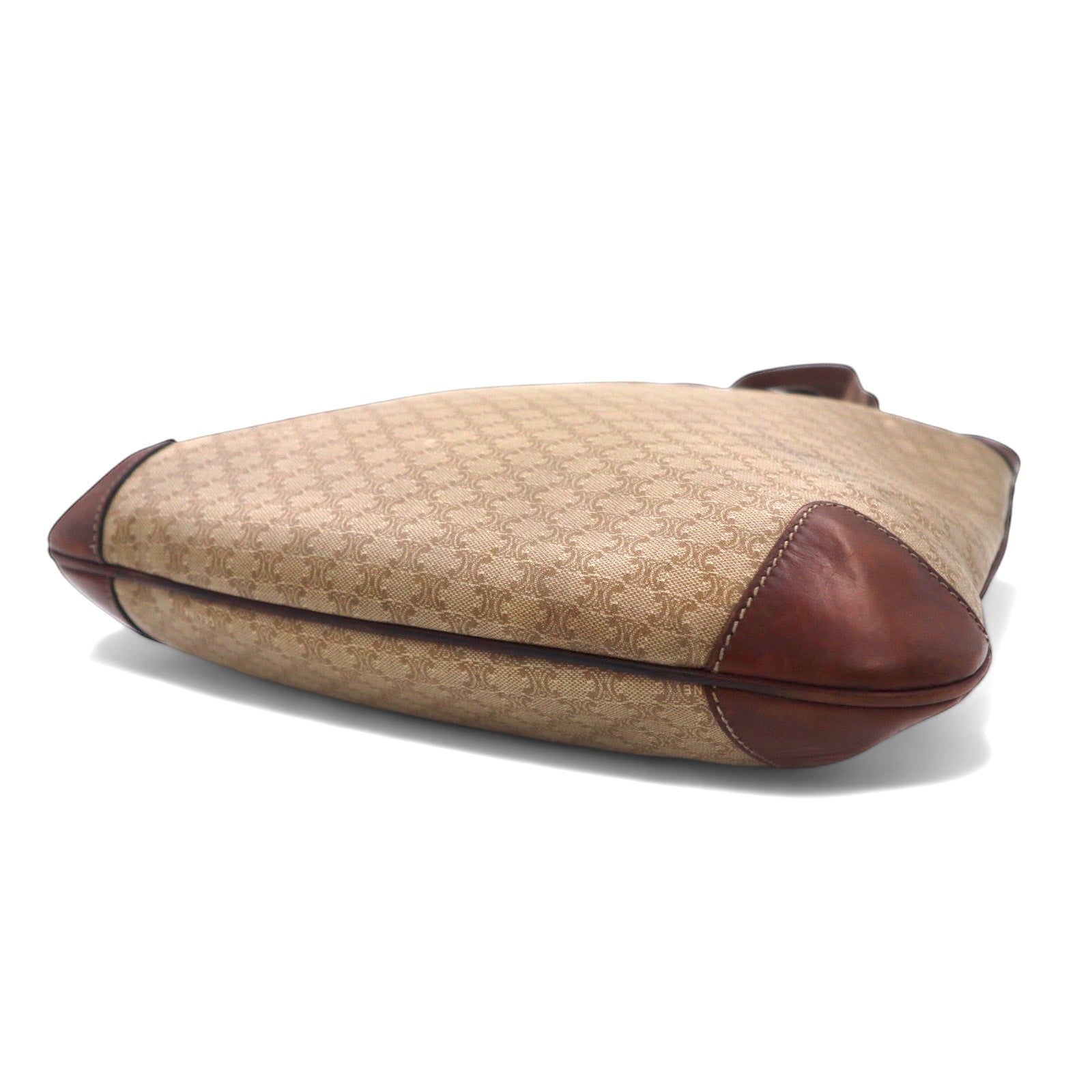 CELINE Tote bag in old Macadam pattern, made in Italy, beige, logo all-over print, riri zip M06