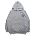 WARNER BROS. Anni '90 Looney Tunes ricamo personaggi felpa con cappuccio a mezza zip XL grigio ACME CLOTHING CO.
