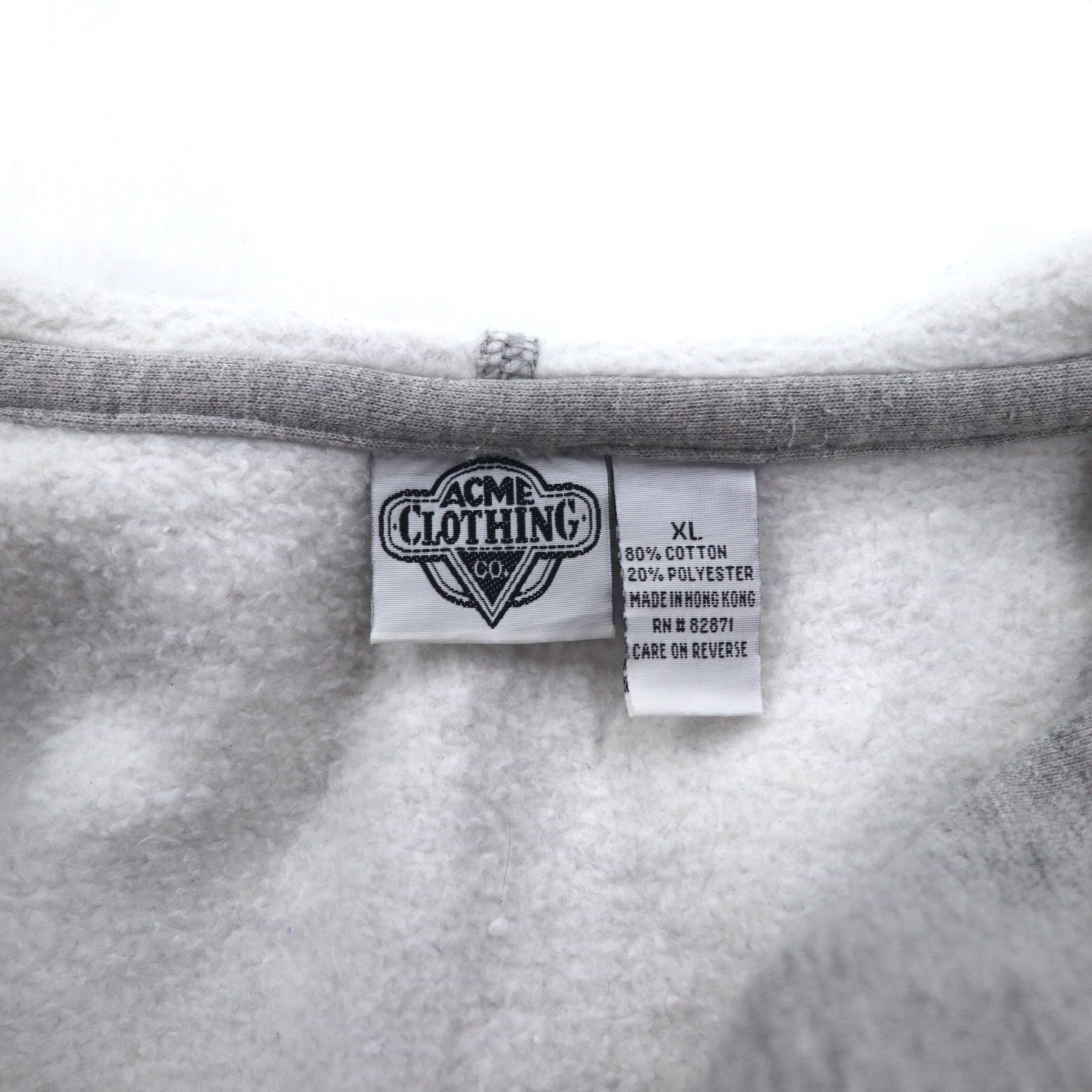 WARNER BROS. Anni '90 Looney Tunes ricamo personaggi felpa con cappuccio a mezza zip XL grigio ACME CLOTHING CO.
