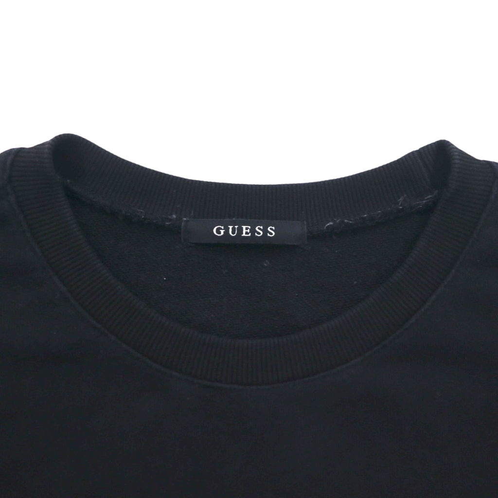 Felpa GUESS con stampa triangolare e logo, taglia L, colore nero, in cotone