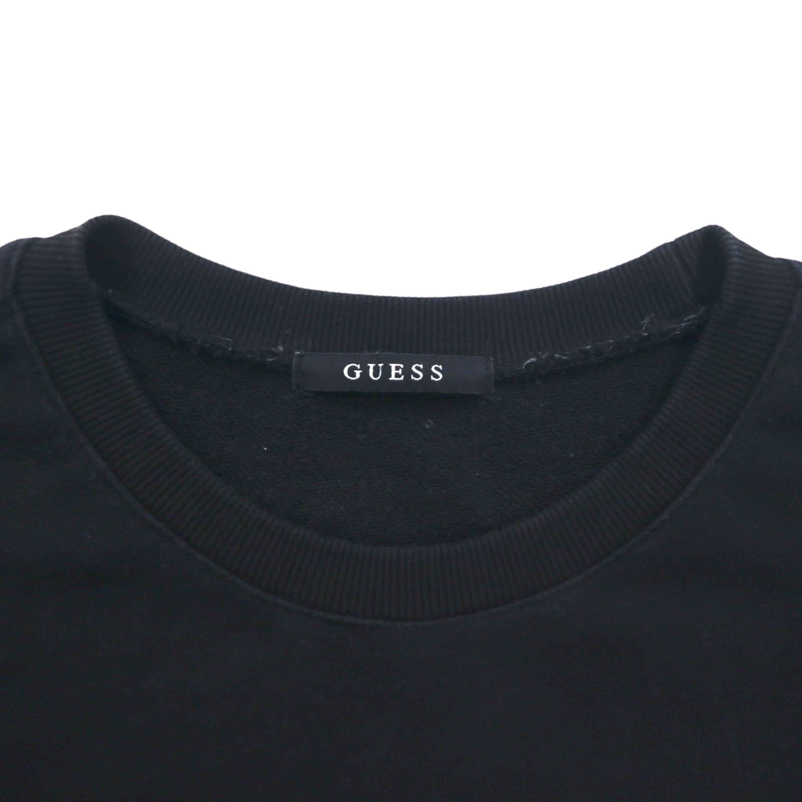 Felpa GUESS con stampa triangolare e logo, taglia L, colore nero, in cotone
