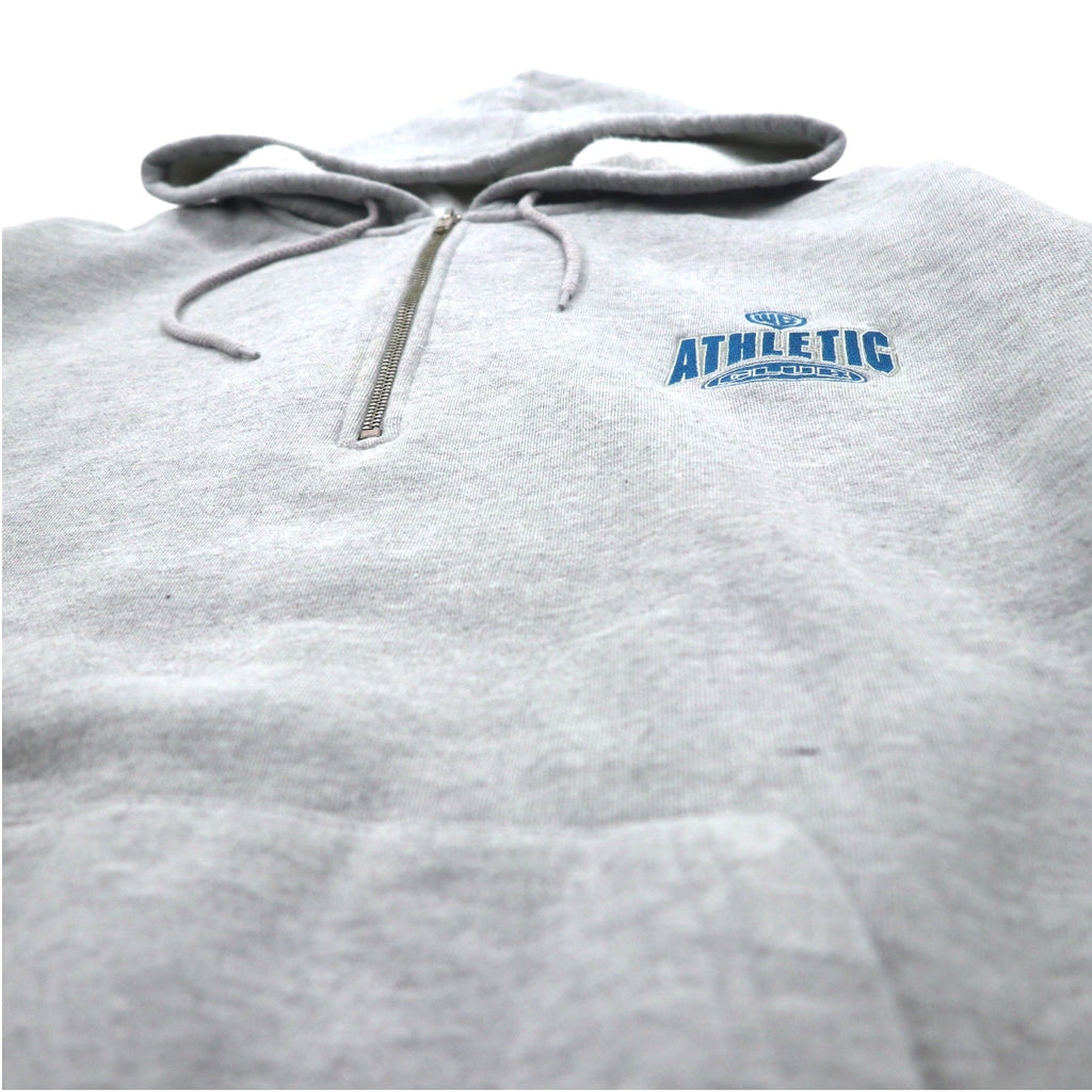 WARNER BROS. Anni '90 Looney Tunes ricamo personaggi felpa con cappuccio a mezza zip XL grigio ACME CLOTHING CO.