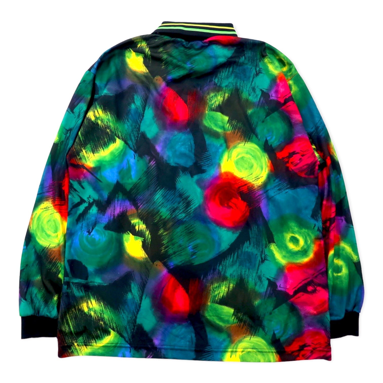 Maglia sportiva da gioco/pista HIGH 5 SPORTSWEAR, anni '90, Made in USA, taglia L, nera, fantasia all-over, in poliestere