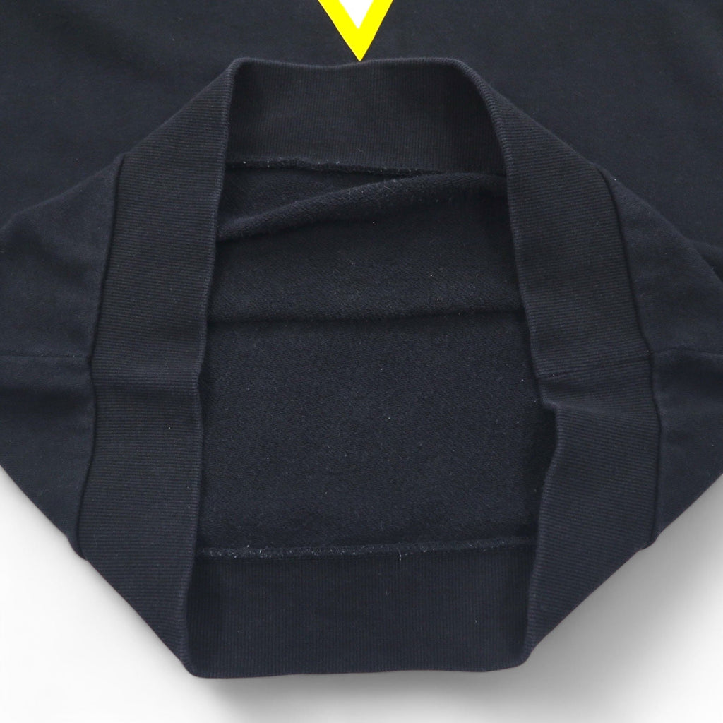 Felpa GUESS con stampa triangolare e logo, taglia L, colore nero, in cotone