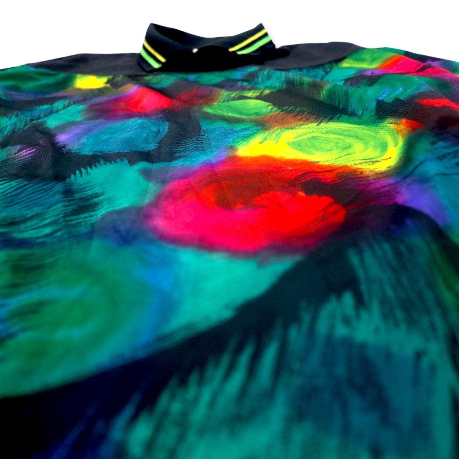 Maglia sportiva da gioco/pista HIGH 5 SPORTSWEAR, anni '90, Made in USA, taglia L, nera, fantasia all-over, in poliestere