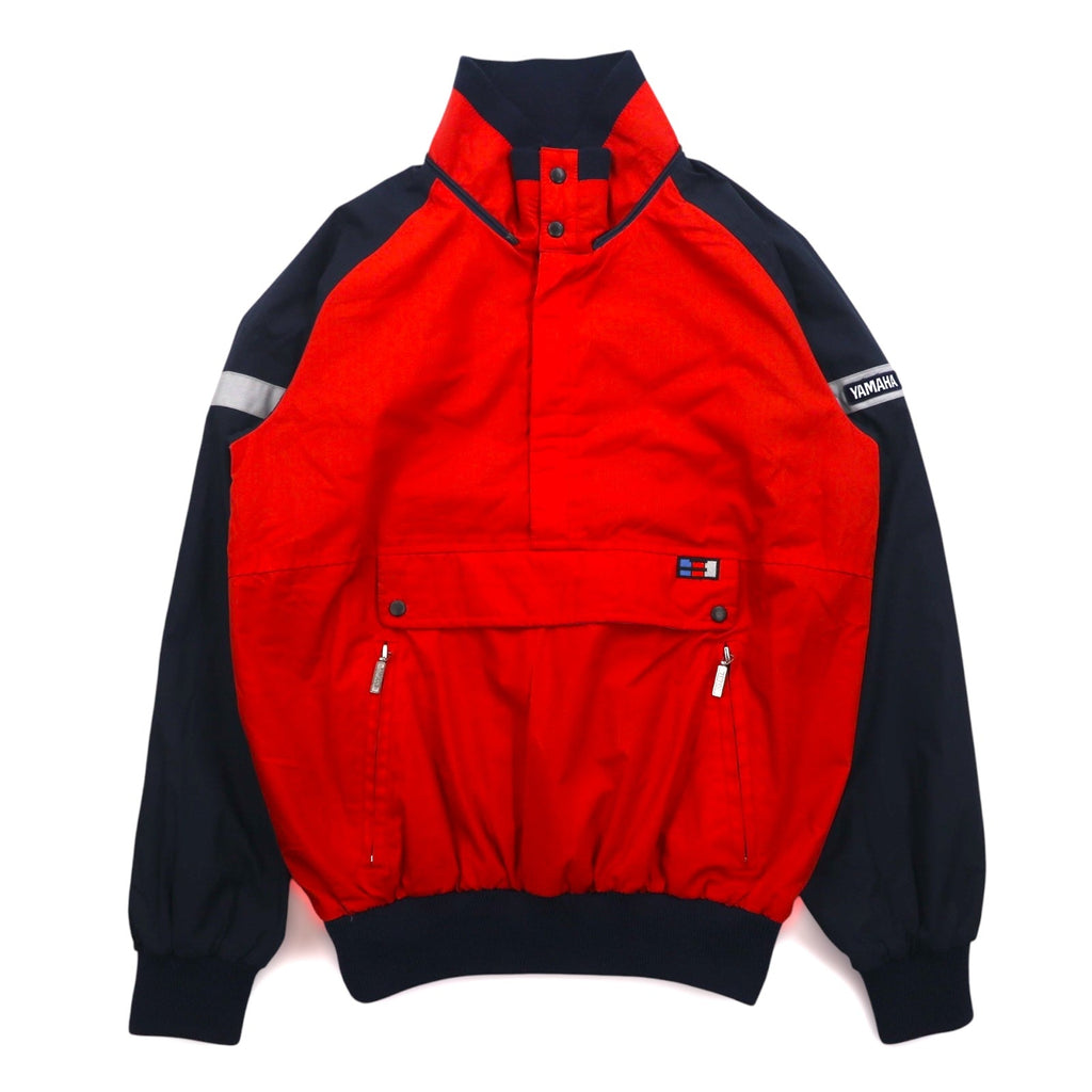YAMAHA Anorak a mezza zip anni '90, taglia S, rosso, poliestere