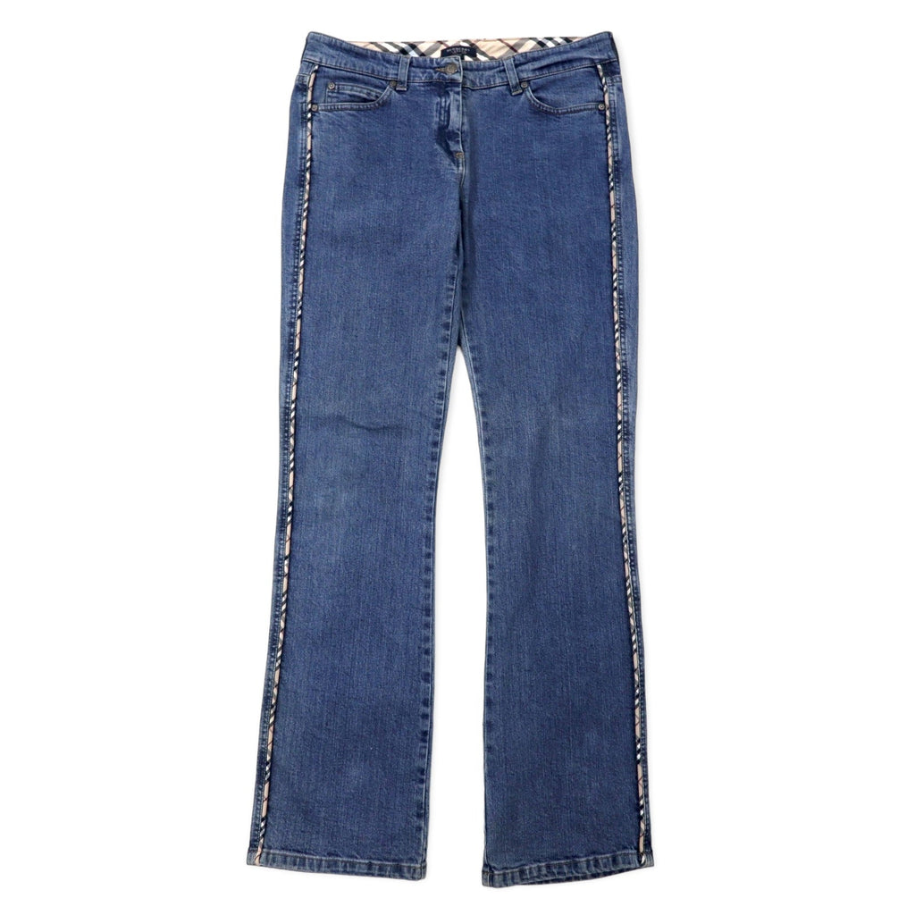 BURBERRY Pantaloni in denim bootcut Nova Check Made in Italy 10 Blu Cotone Stretch