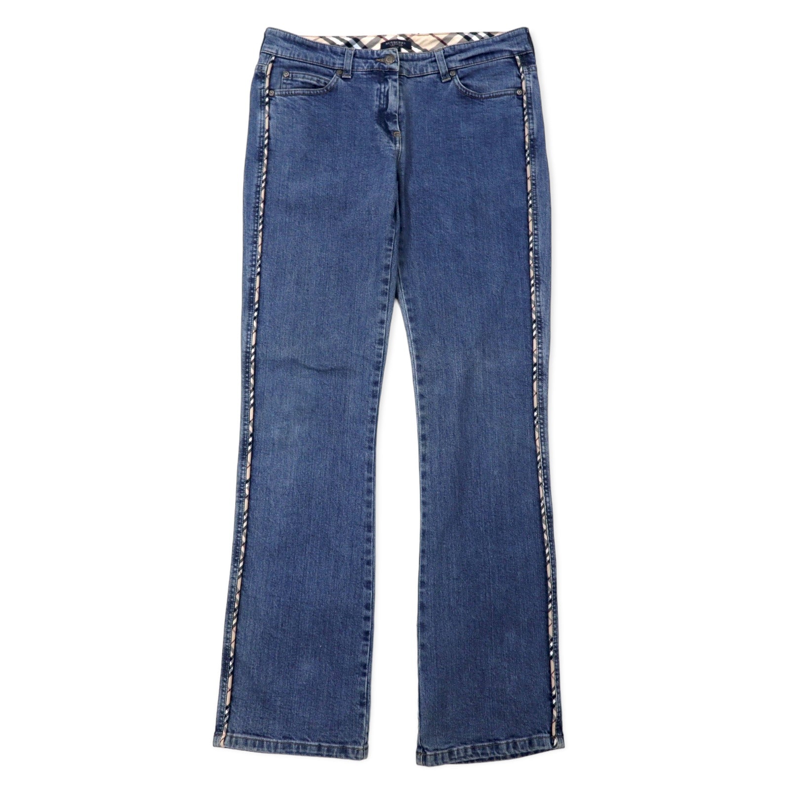 BURBERRY Pantaloni in denim bootcut Nova Check Made in Italy 10 Blu Cotone Stretch