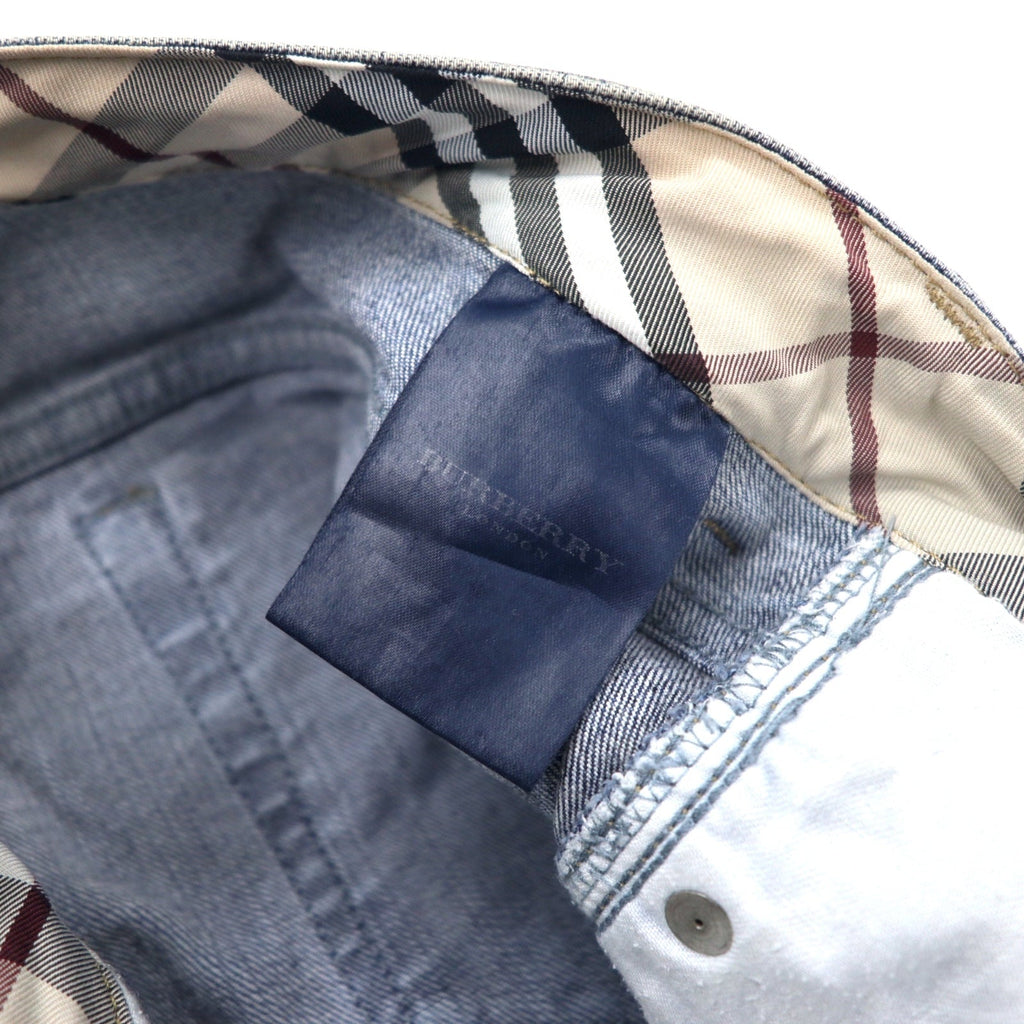 BURBERRY Pantaloni in denim bootcut Nova Check Made in Italy 10 Blu Cotone Stretch