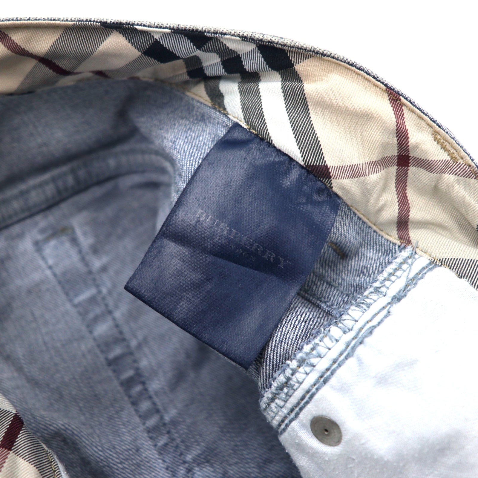 BURBERRY Pantaloni in denim bootcut Nova Check Made in Italy 10 Blu Cotone Stretch
