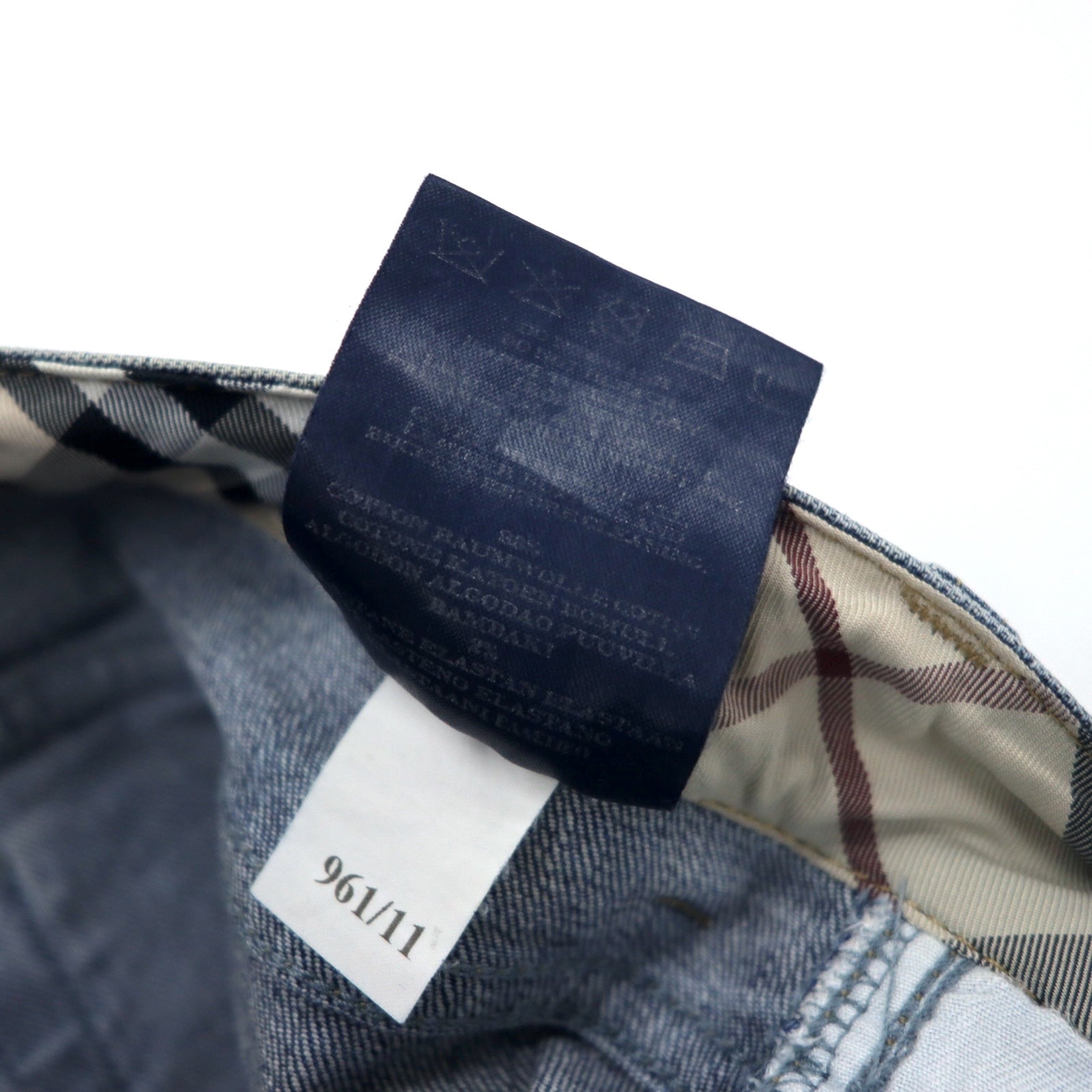 BURBERRY Pantaloni in denim bootcut Nova Check Made in Italy 10 Blu Cotone Stretch
