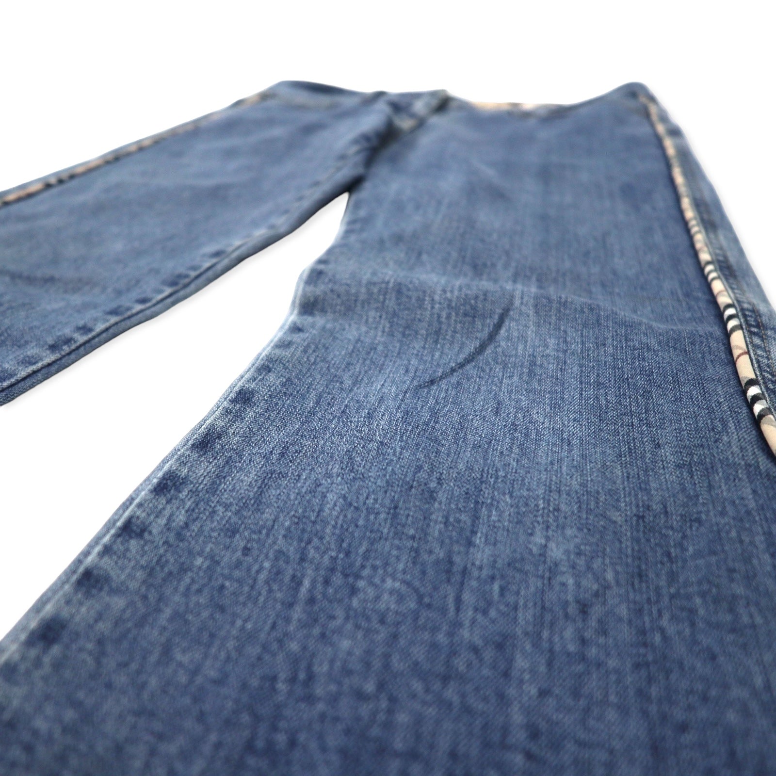 BURBERRY Pantaloni in denim bootcut Nova Check Made in Italy 10 Blu Cotone Stretch